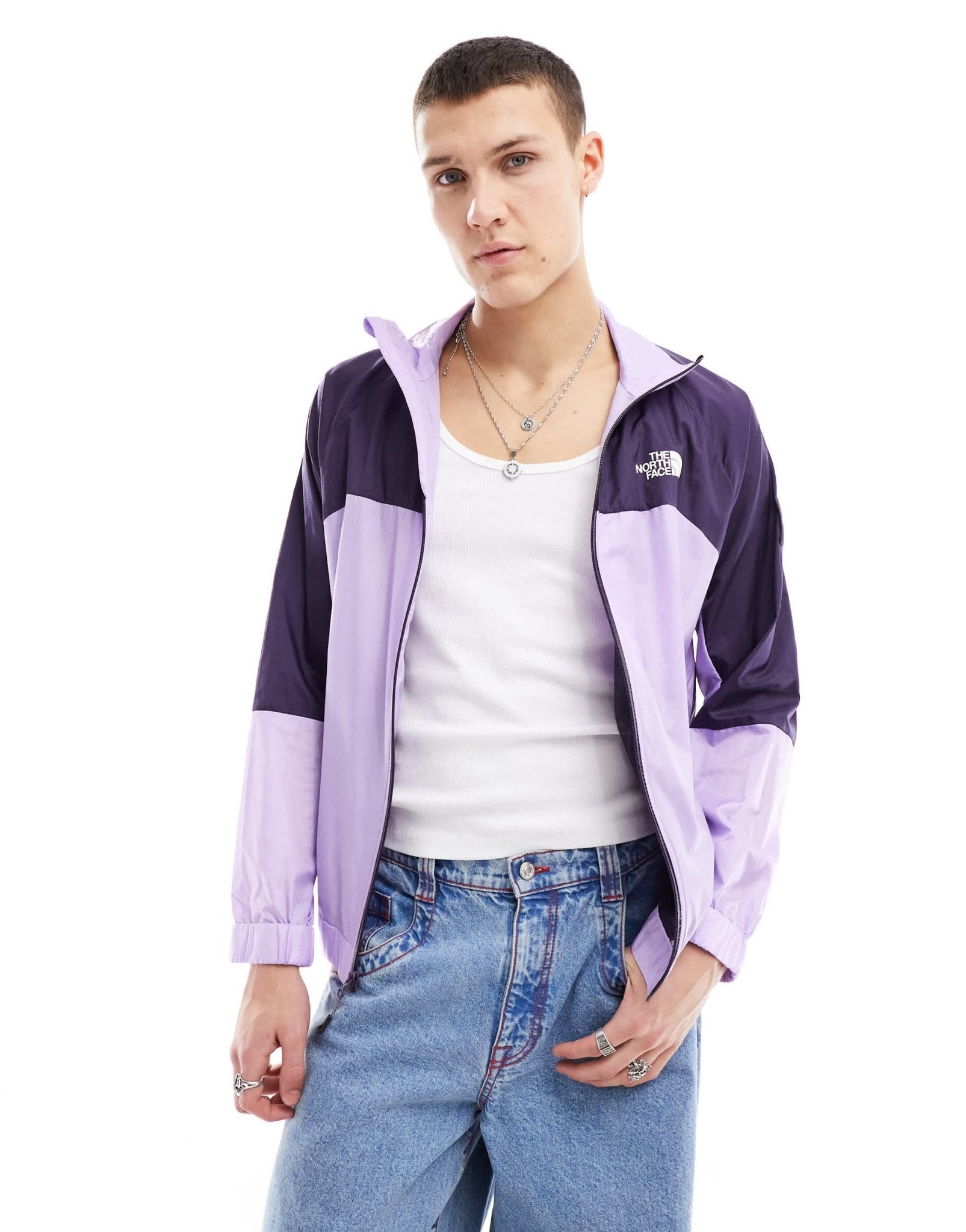 The North Face NSE Windshell zip tracktop in lilac and purple - ASOS Sample Sale EU Store