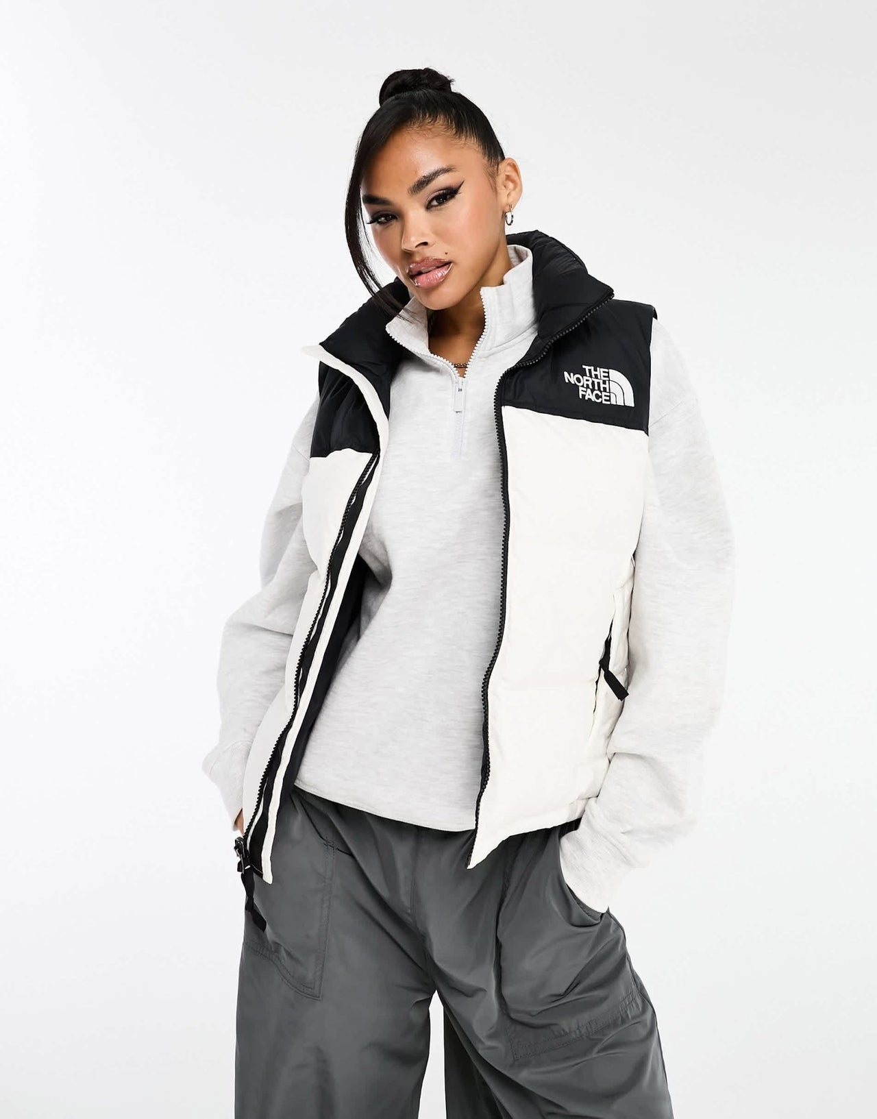 The North Face Nuptse '96 down puffer gilet in cream and black - ASOS Sample Sale EU Store