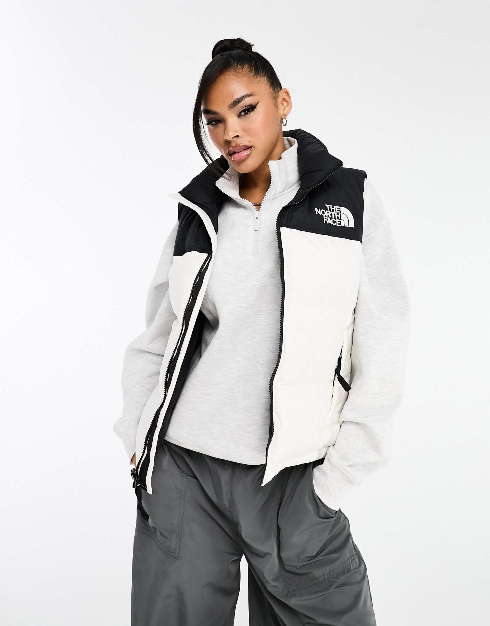 The North Face Nuptse '96 down puffer gilet in cream and black - ASOS Sample Sale EU Store