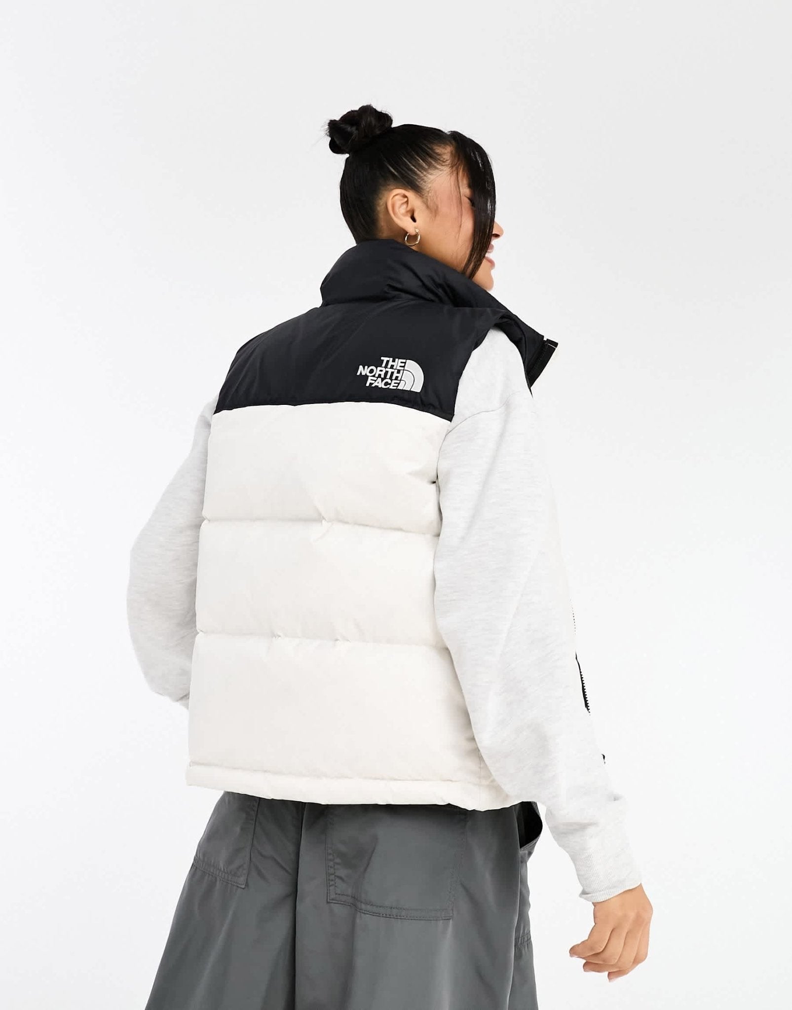The North Face Nuptse '96 down puffer gilet in cream and black - ASOS Sample Sale EU Store