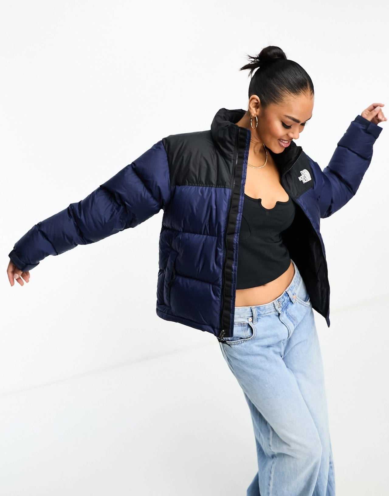 The North Face Nuptse Retro '96 down puffer jacket in navy and black - ASOS Sample Sale EU Store