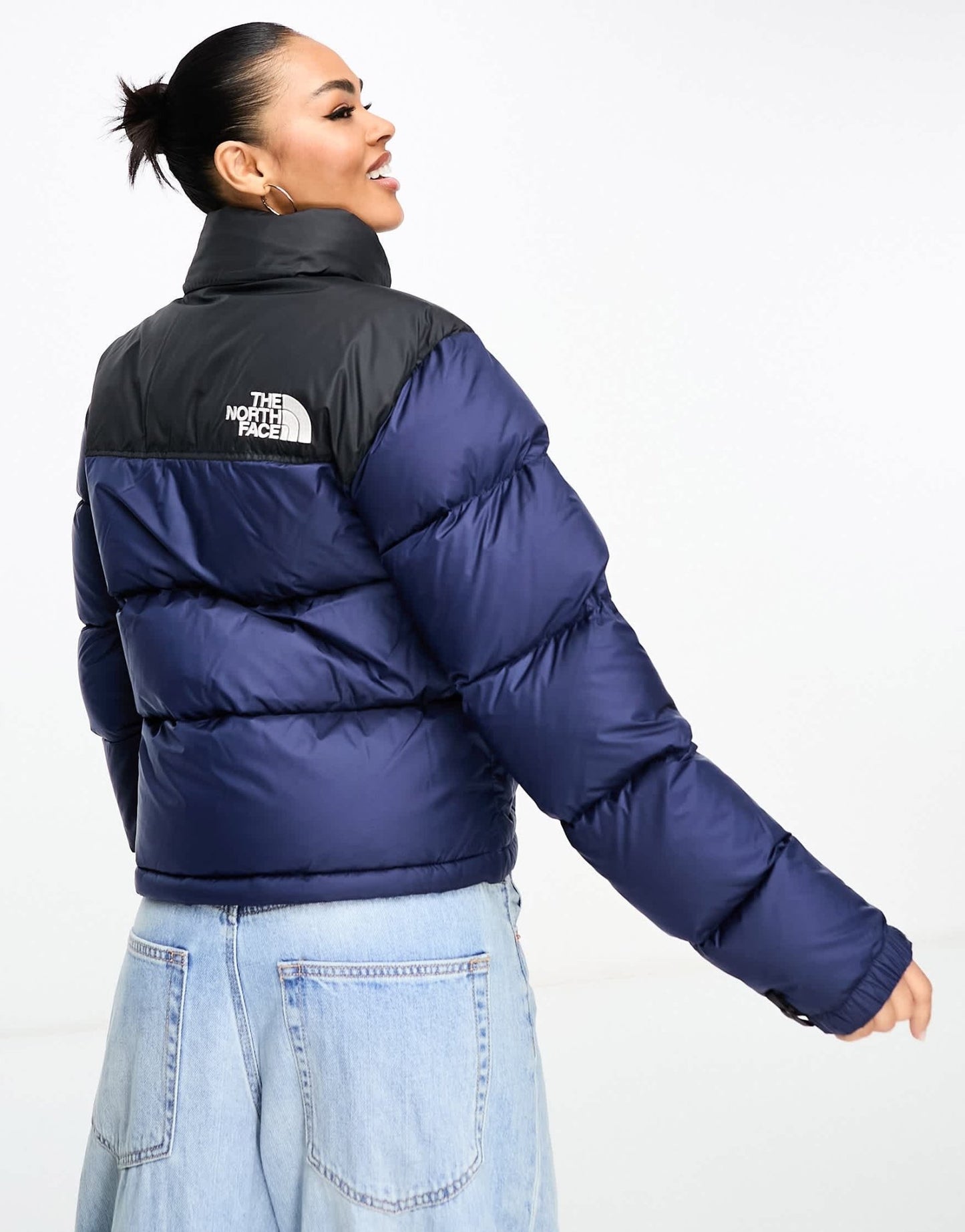 The North Face Nuptse Retro '96 down puffer jacket in navy and black - ASOS Sample Sale EU Store