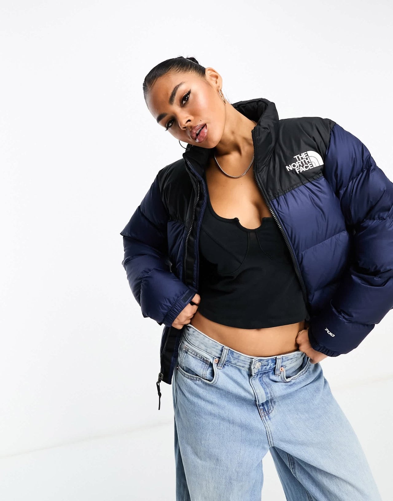 The North Face Nuptse Retro '96 down puffer jacket in navy and black - ASOS Sample Sale EU Store