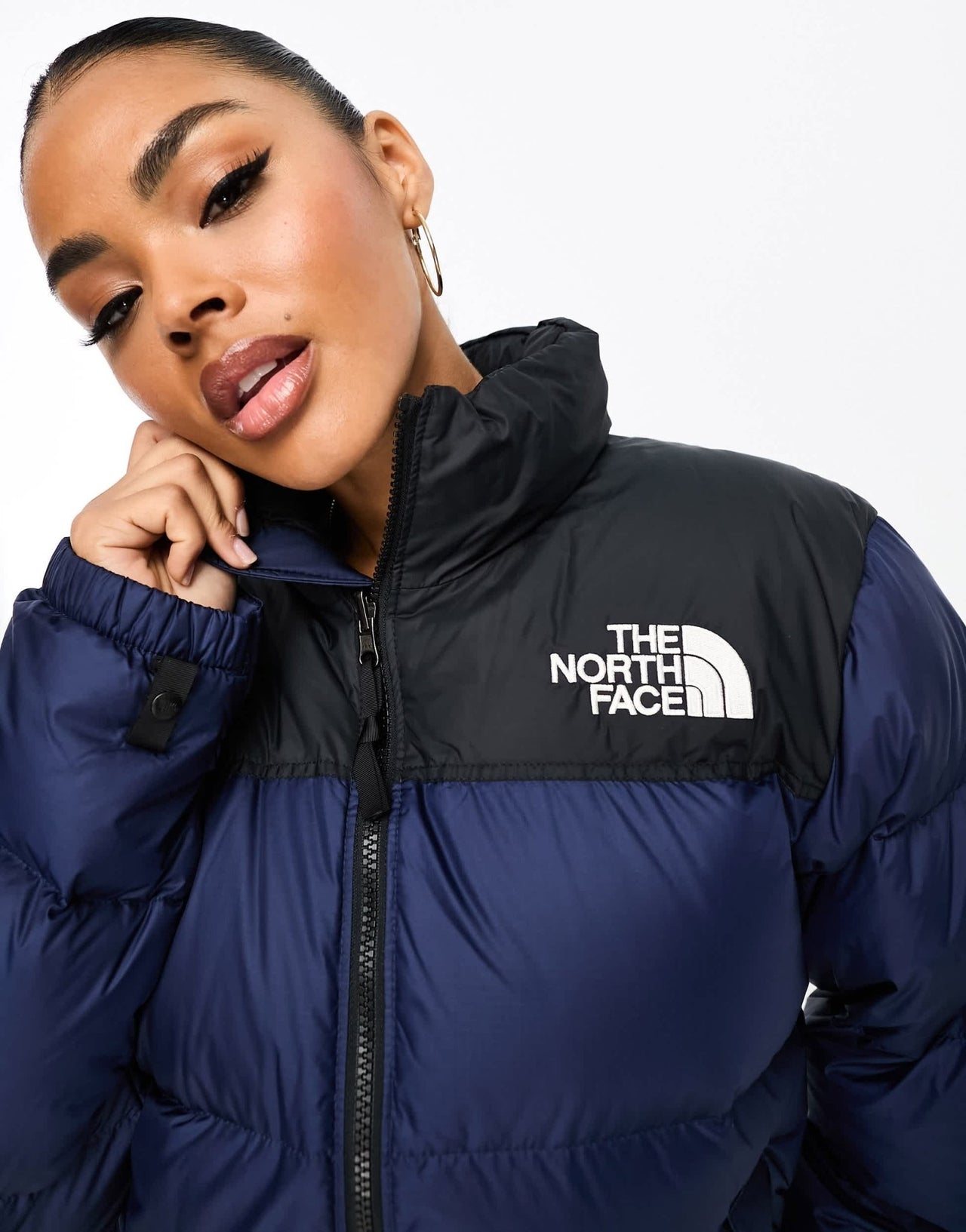 The North Face Nuptse Retro '96 down puffer jacket in navy and black - ASOS Sample Sale EU Store