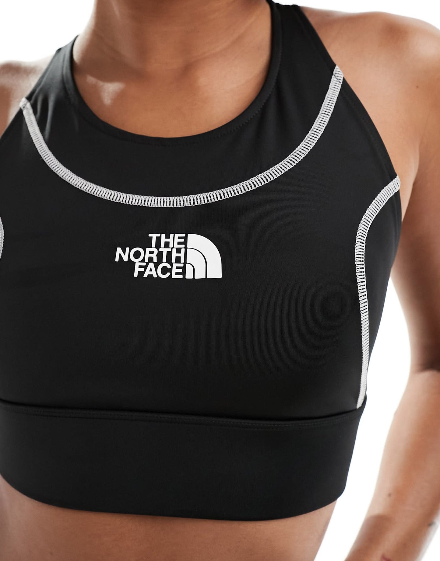 The North Face Training Hakuun contour seam mid support sports bra in black - ASOS Sample Sale EU Store