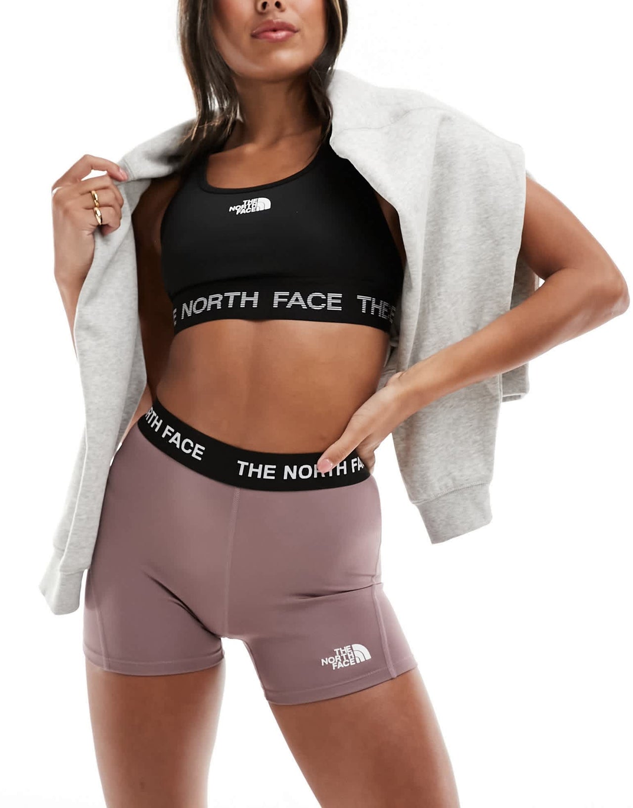 The North Face Training high waist bootie shorts in grey - ASOS Sample Sale EU Store