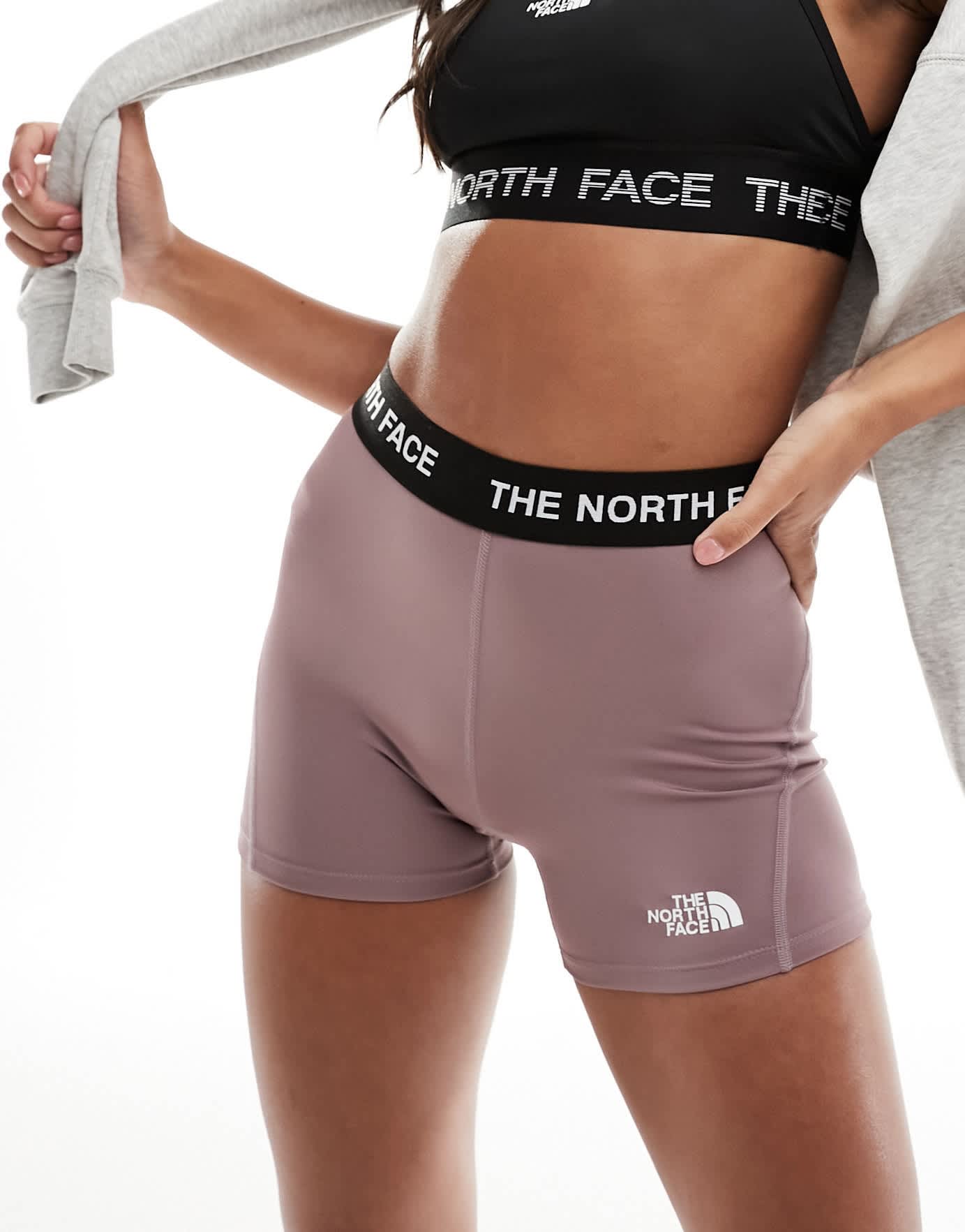 The North Face Training high waist bootie shorts in grey - ASOS Sample Sale EU Store