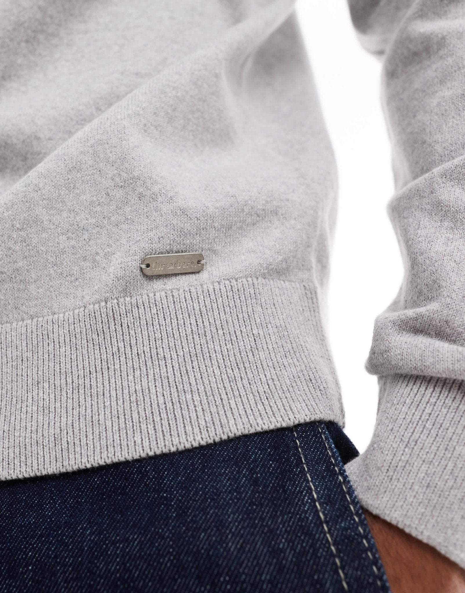 Threadbare 1/4 zip jumper in grey marl - ASOS Sample Sale EU Store