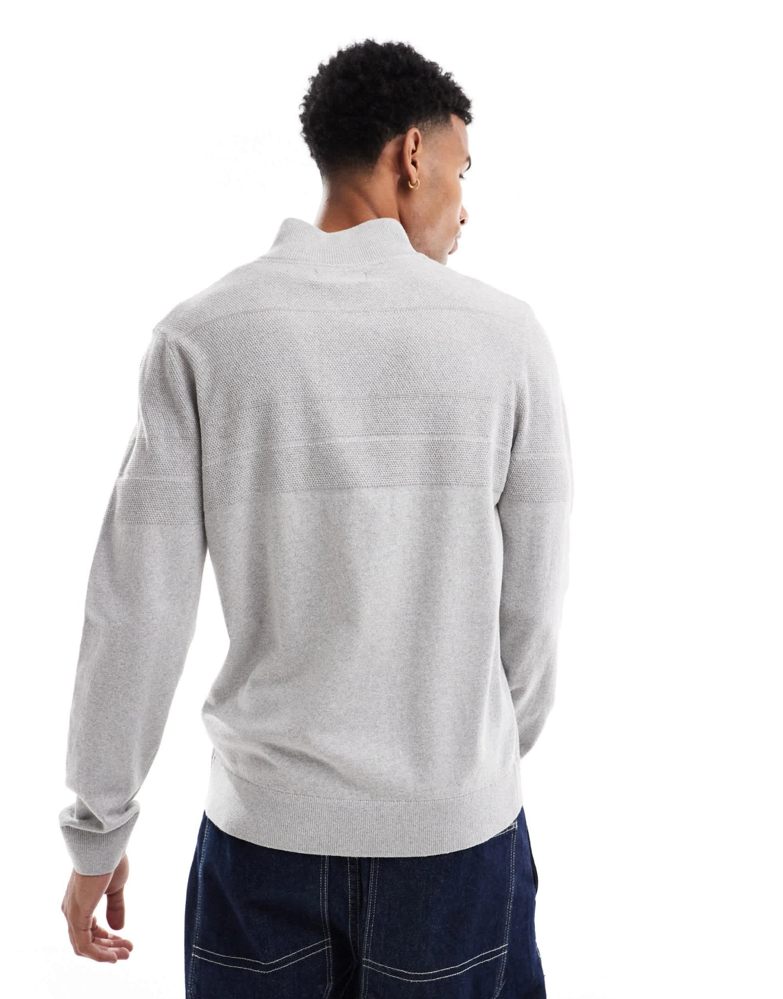 Threadbare 1/4 zip jumper in grey marl - ASOS Sample Sale EU Store