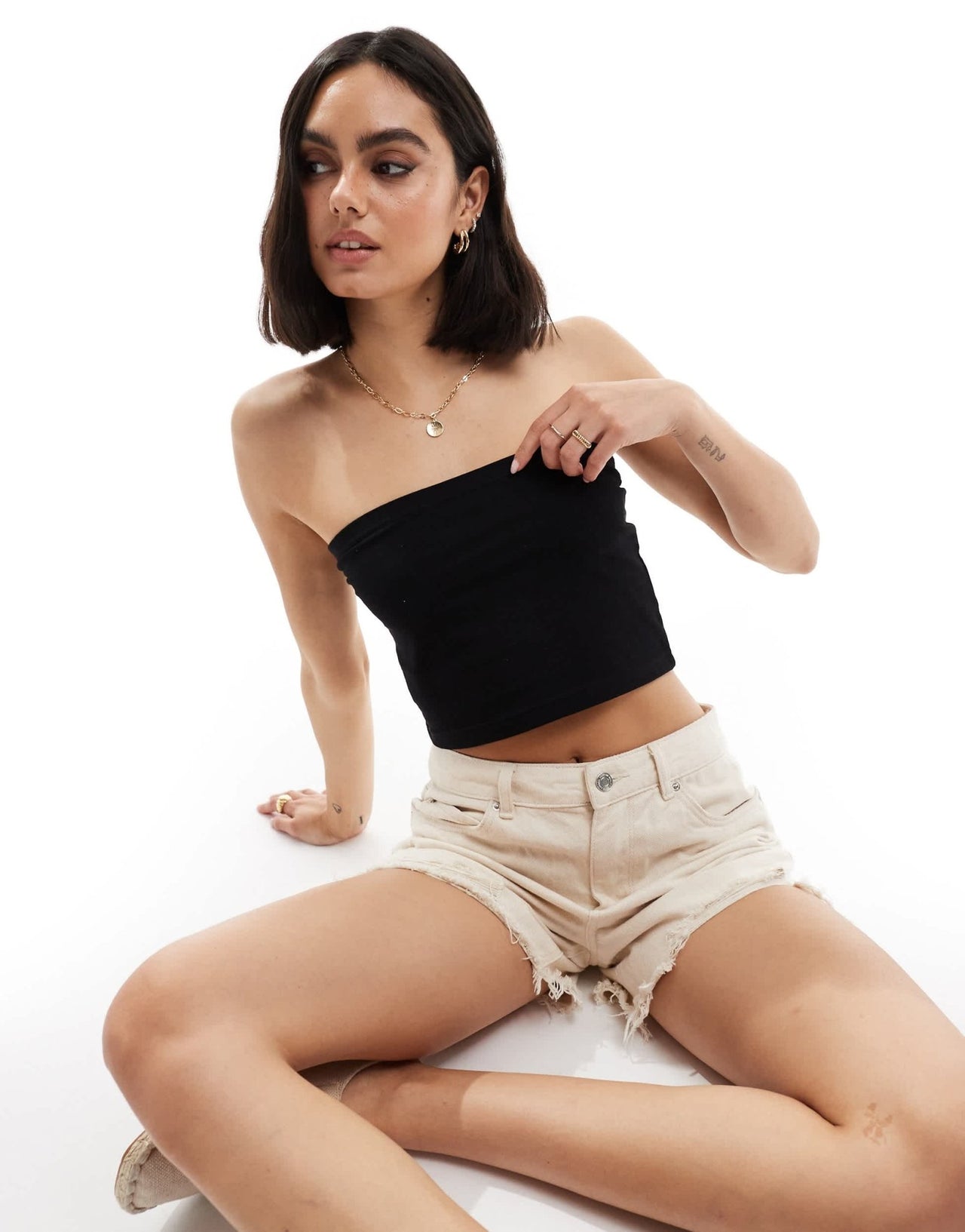 Threadbare bandeau top in black - ASOS Sample Sale EU Store