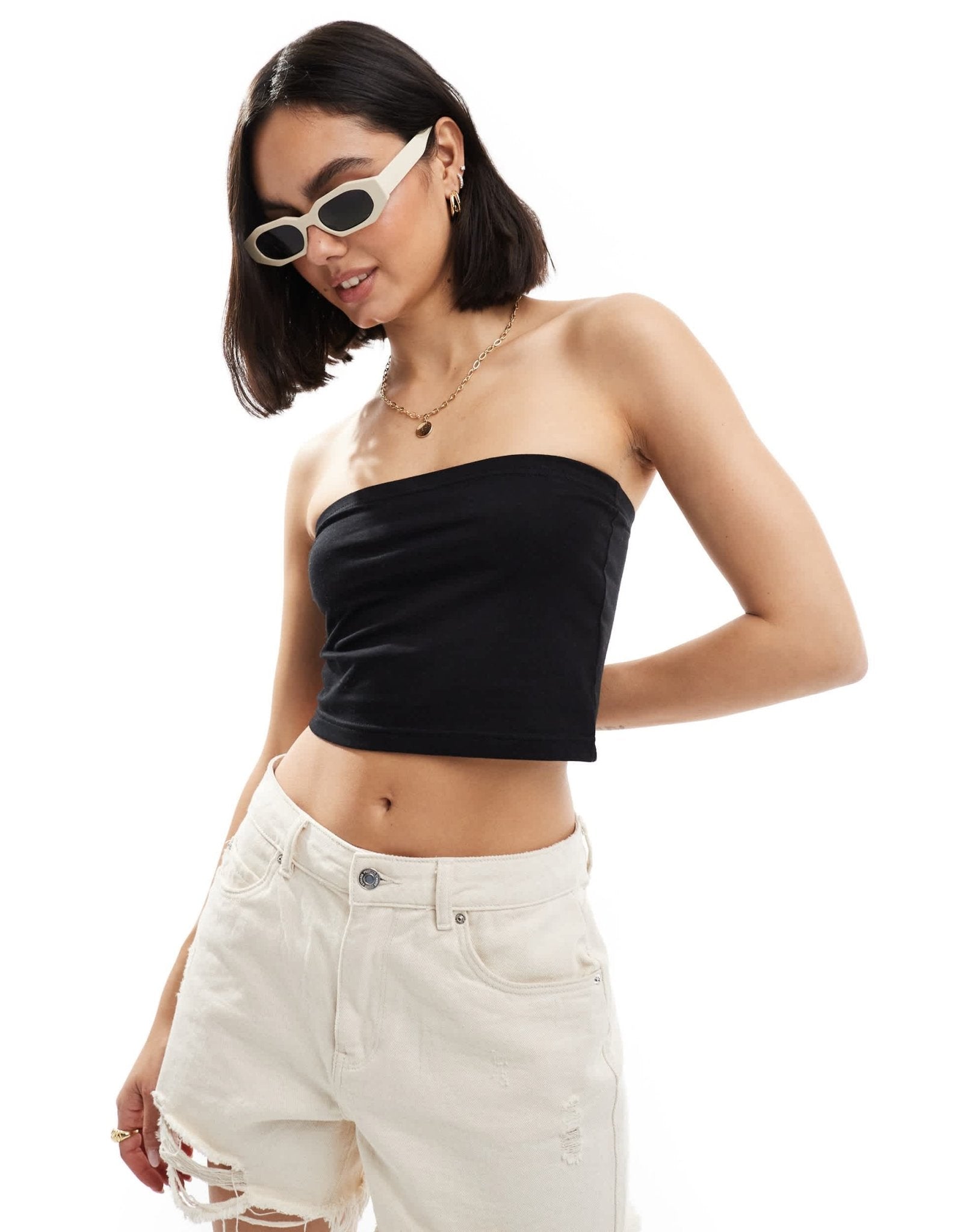 Threadbare bandeau top in black - ASOS Sample Sale EU Store
