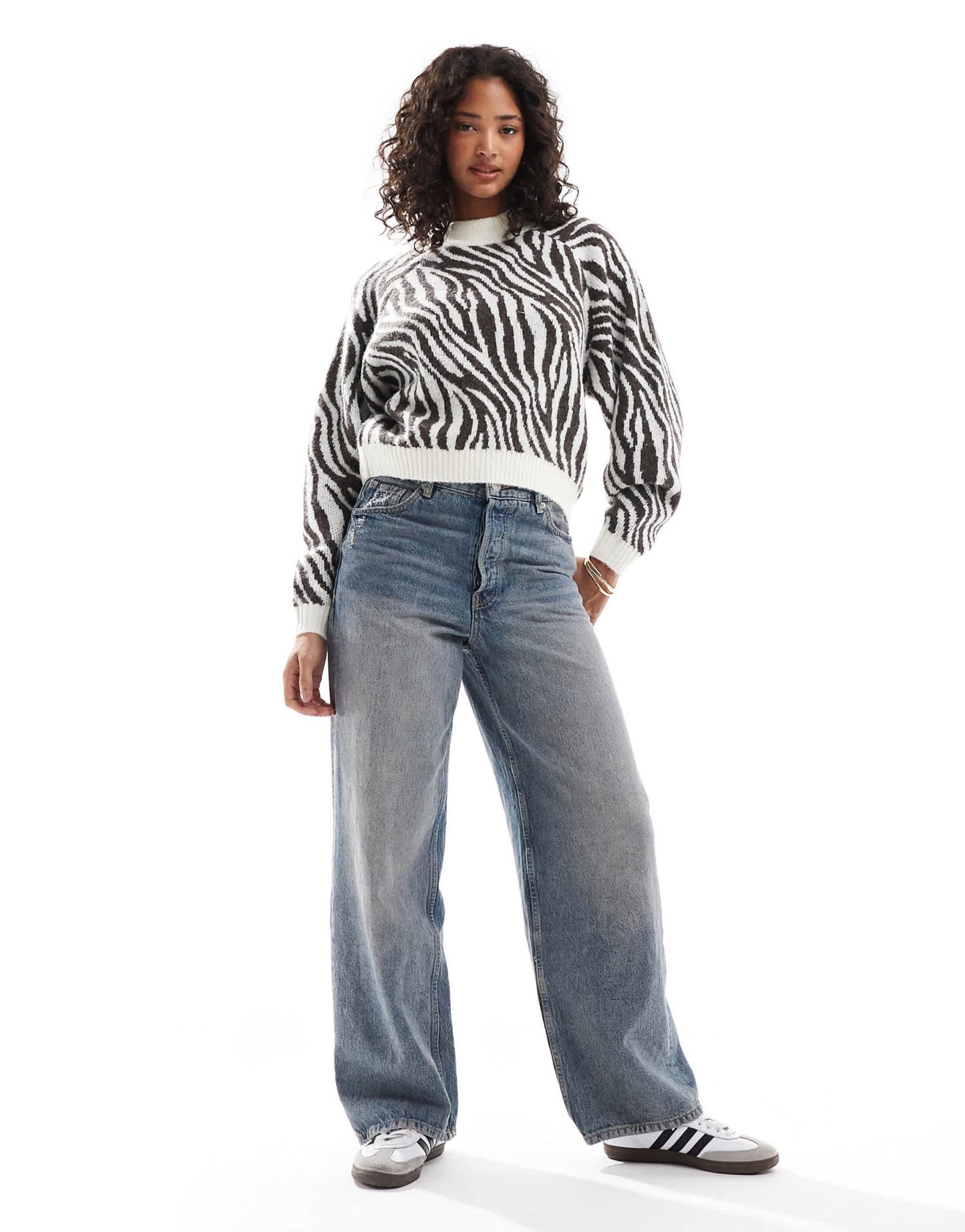 Threadbare high neck knitted jumper in zebra print - ASOS Sample Sale EU Store
