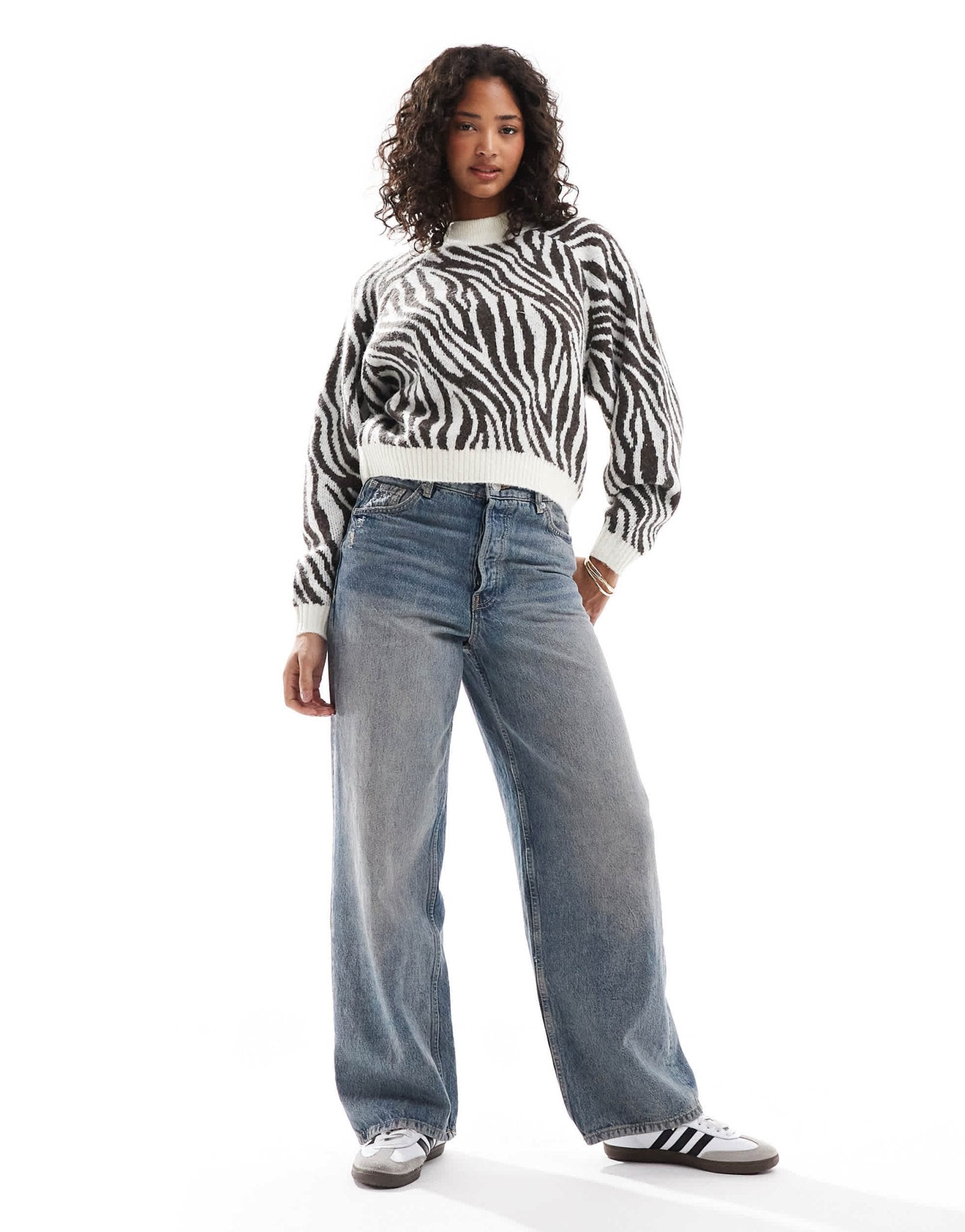 Threadbare high neck knitted jumper in zebra print - ASOS Sample Sale EU Store
