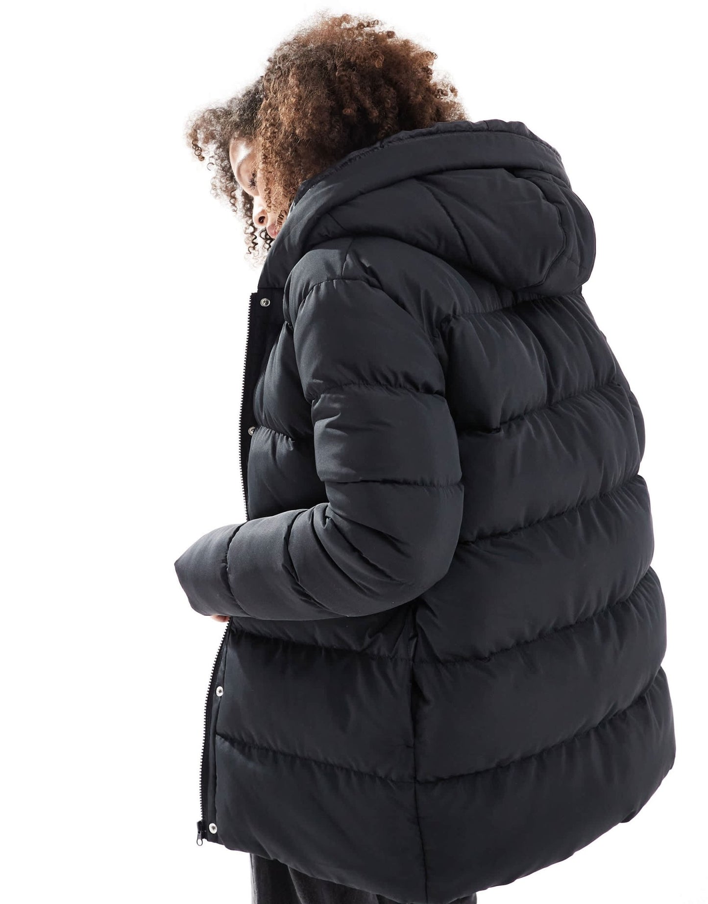 Threadbare mid length puffer jacket in black - ASOS Sample Sale EU Store