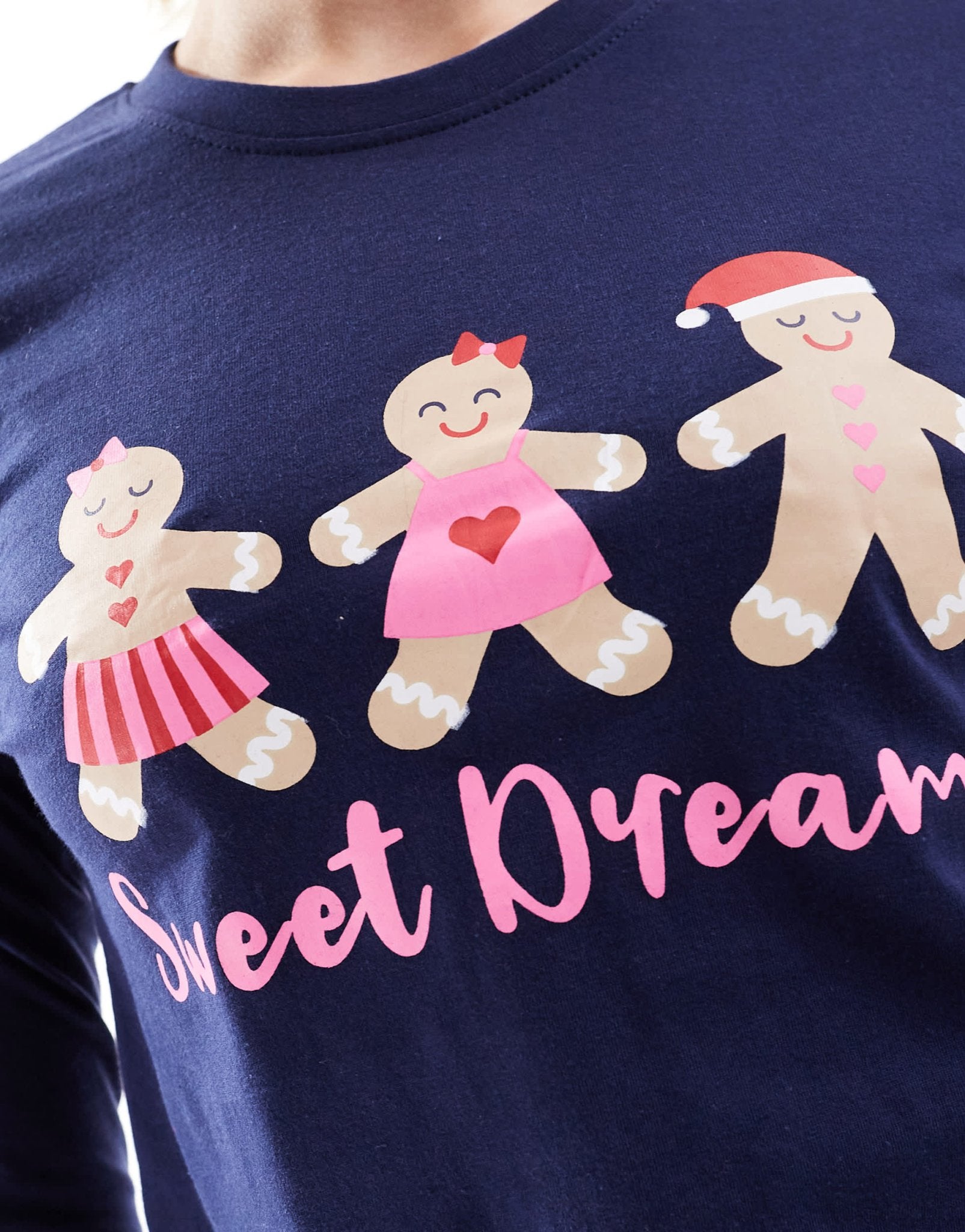 Threadbare novelty gingerbread long pyjama set in navy - ASOS Sample Sale EU Store