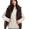 Threadbare padded gilet in brown