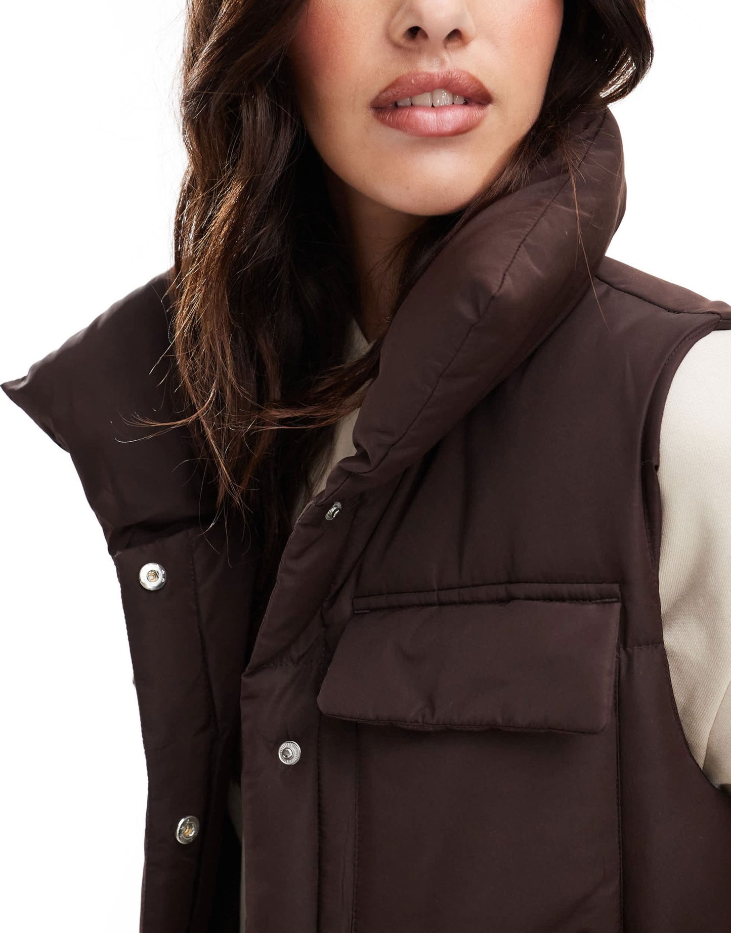 Threadbare padded gilet in brown - ASOS Sample Sale EU Store