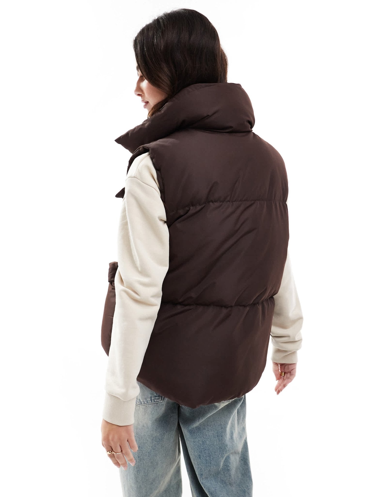 Threadbare padded gilet in brown - ASOS Sample Sale EU Store