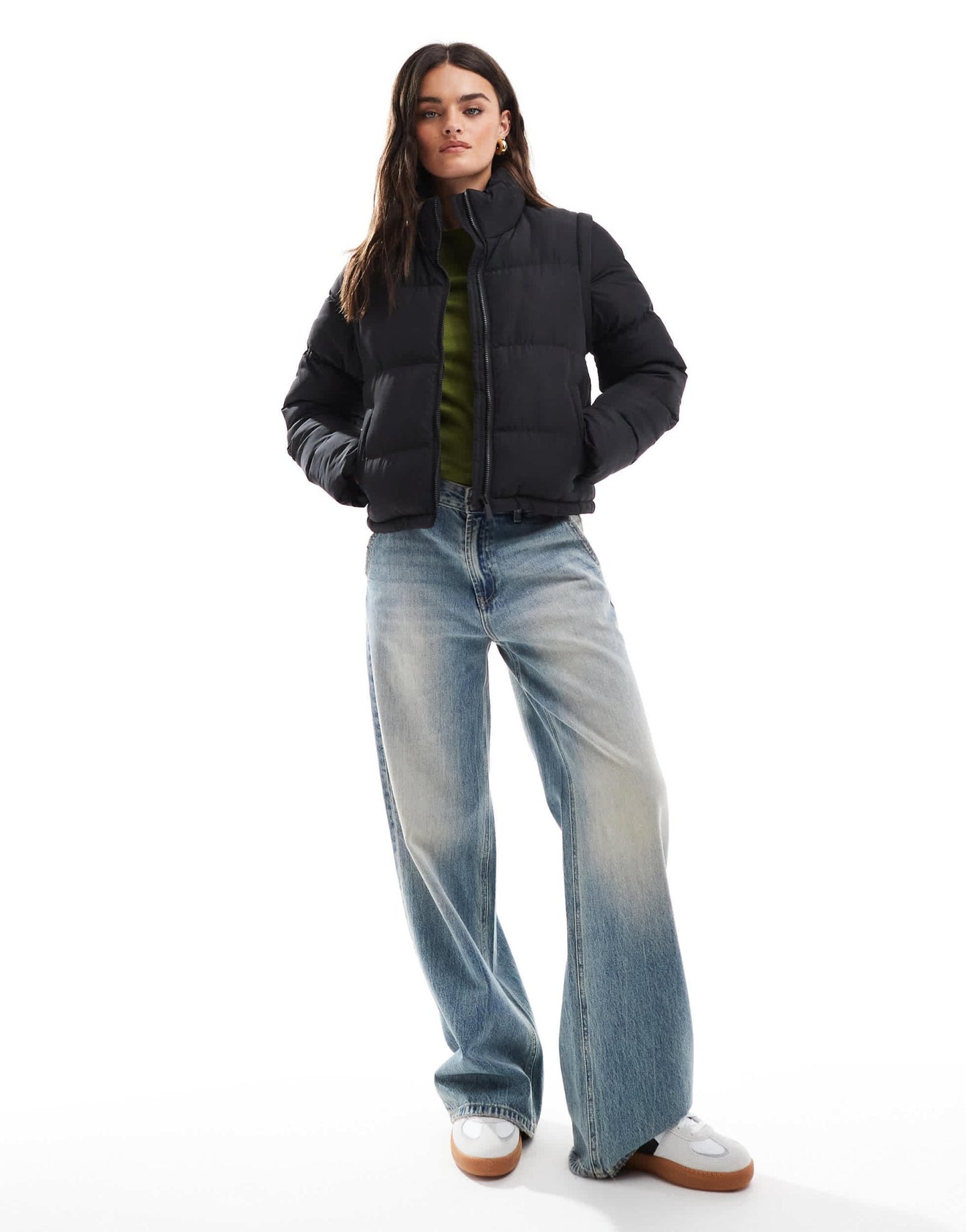 Threadbare short zip up puffer in black - ASOS Sample Sale EU Store