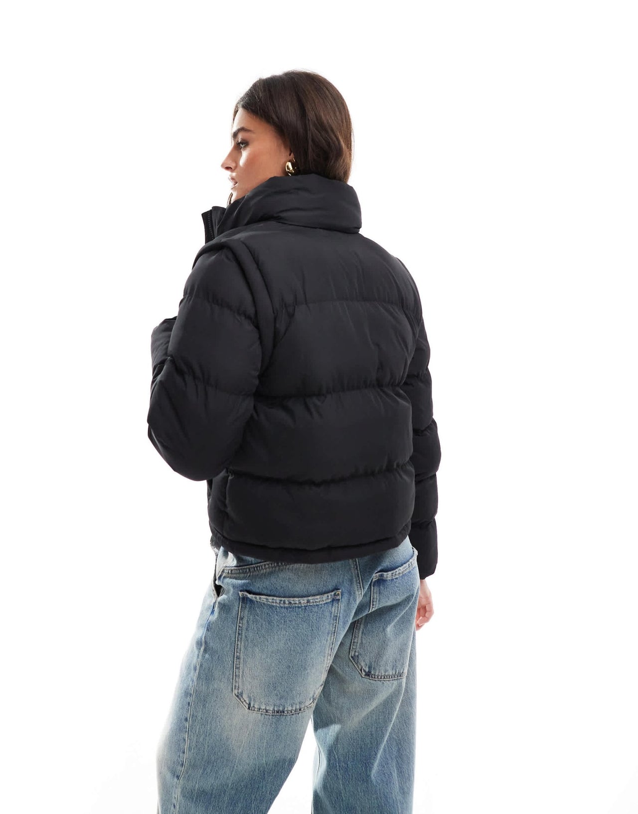 Threadbare short zip up puffer in black - ASOS Sample Sale EU Store