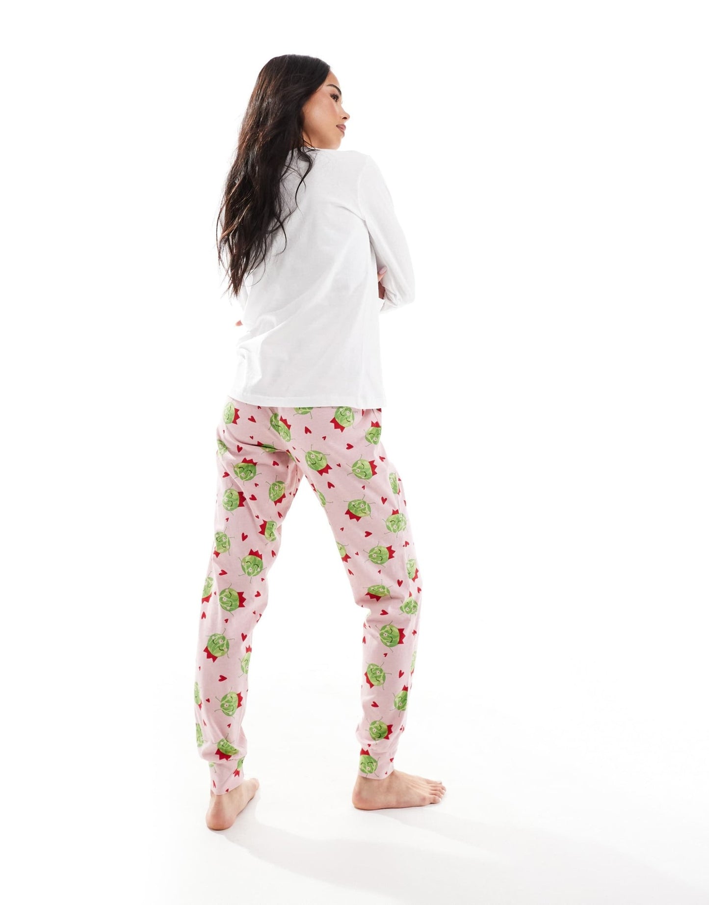 Threadbare sprout print long pyjama set in pink - ASOS Sample Sale EU Store