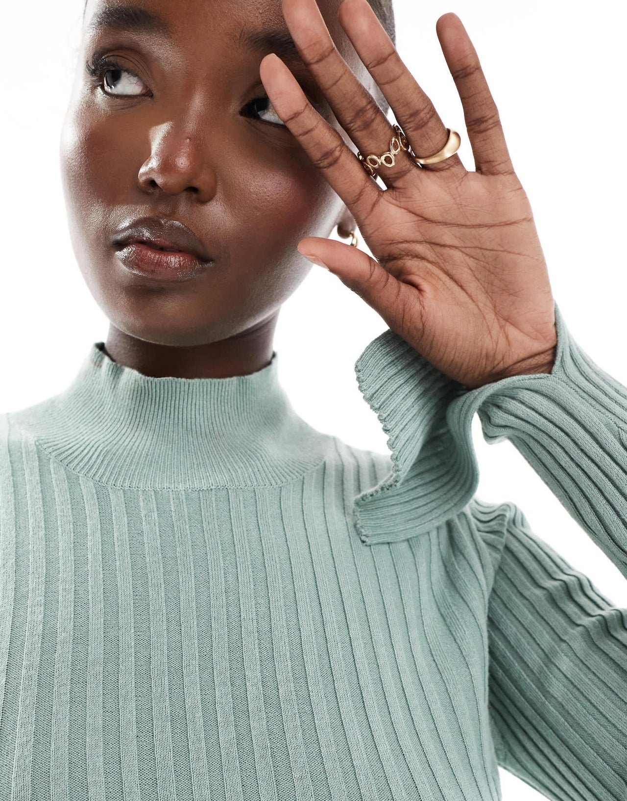 Threadbare Tall ellie high neck jumper in sage green - ASOS Sample Sale EU Store