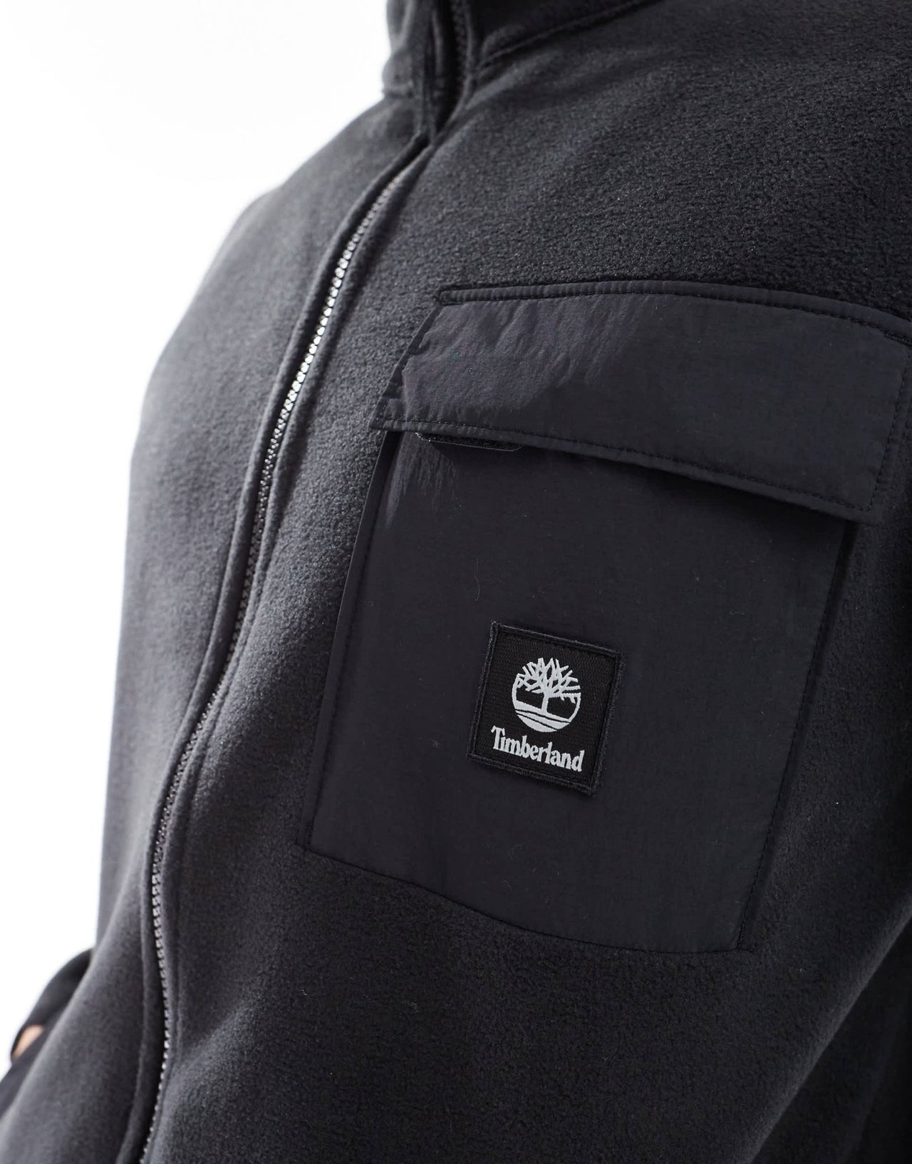 Timberland contrast pocket full zip fleece jacket in black - ASOS Sample Sale EU Store