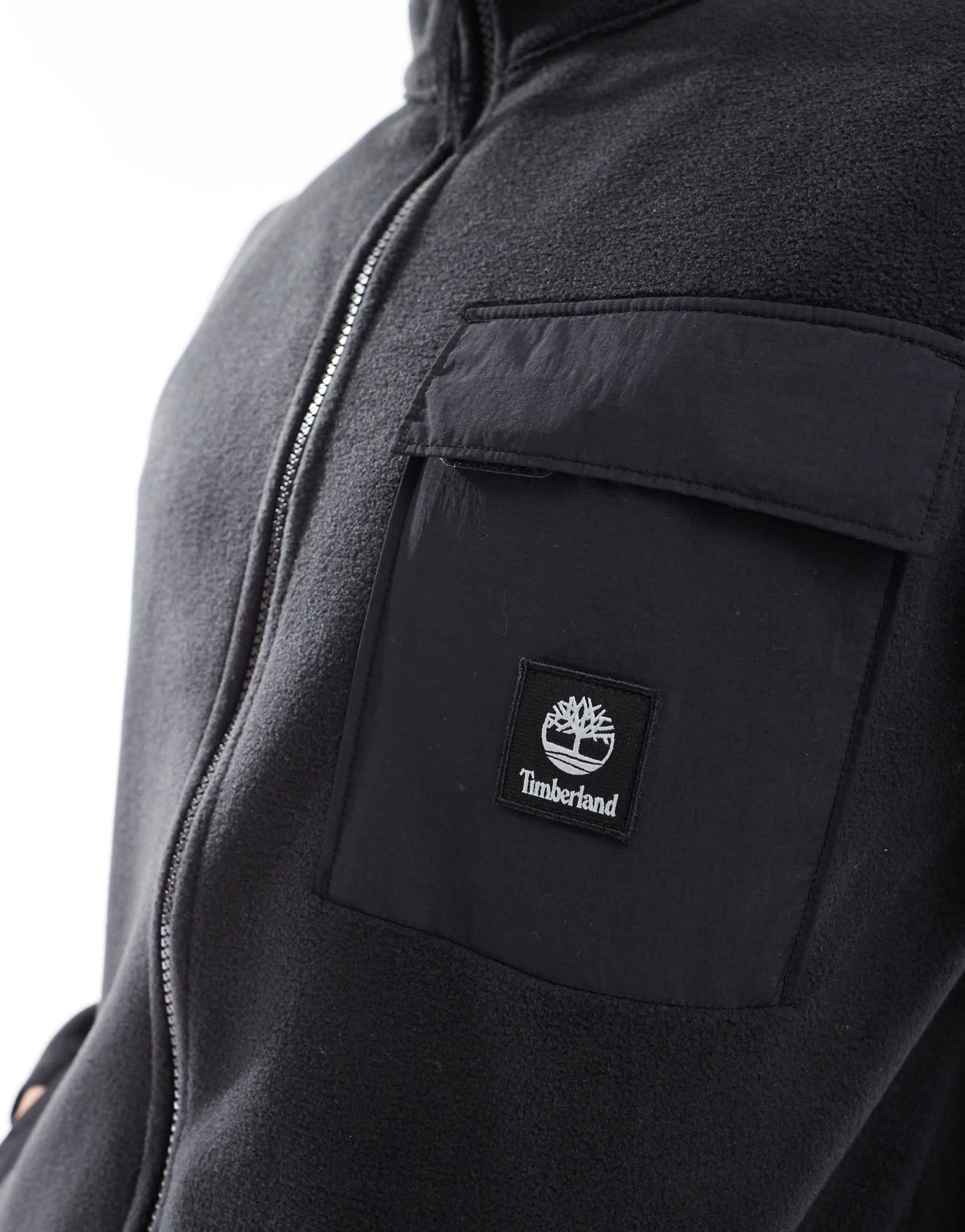 Timberland contrast pocket full zip fleece jacket in black - ASOS Sample Sale EU Store
