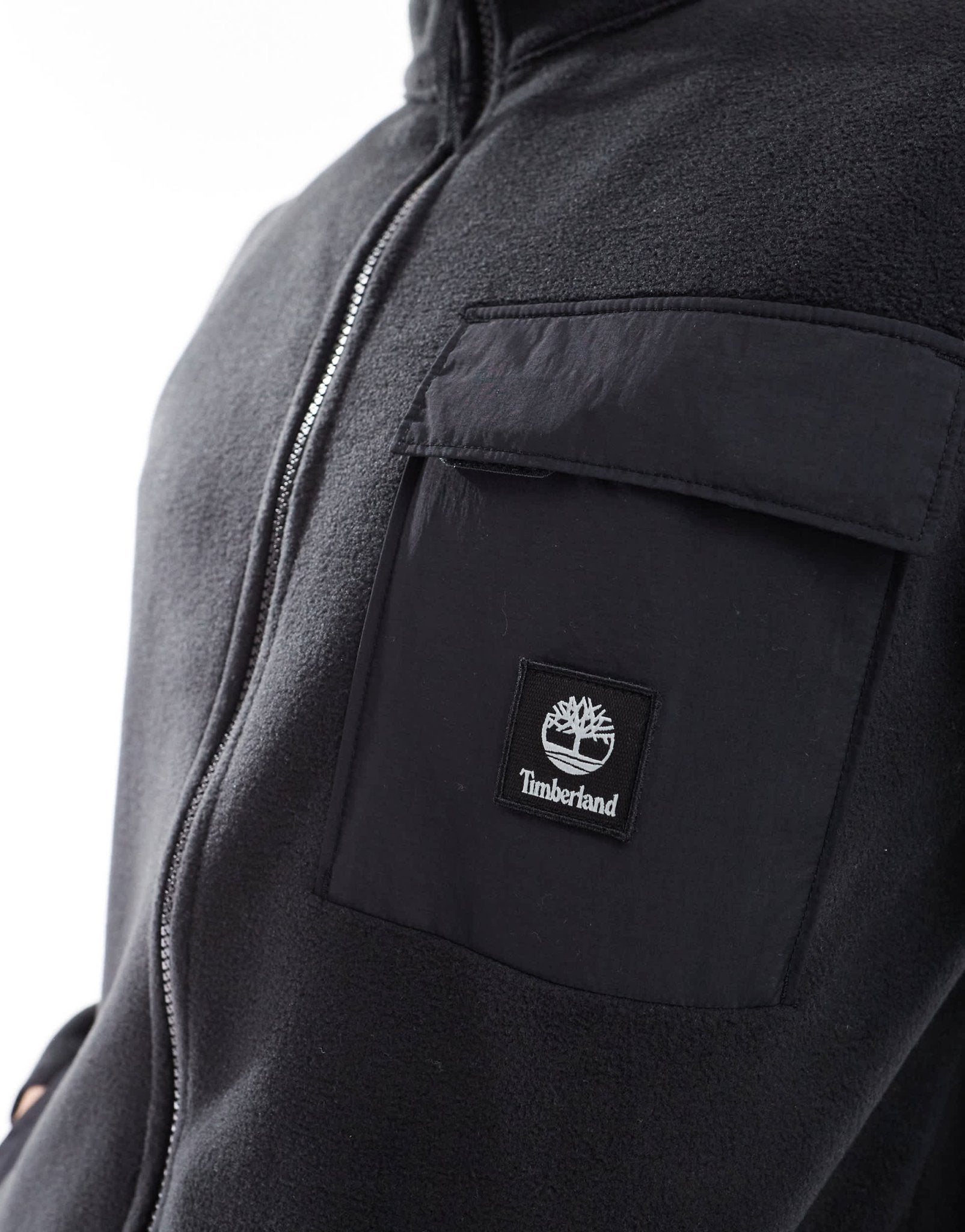 Timberland contrast pocket full zip fleece jacket in black - ASOS Sample Sale EU Store