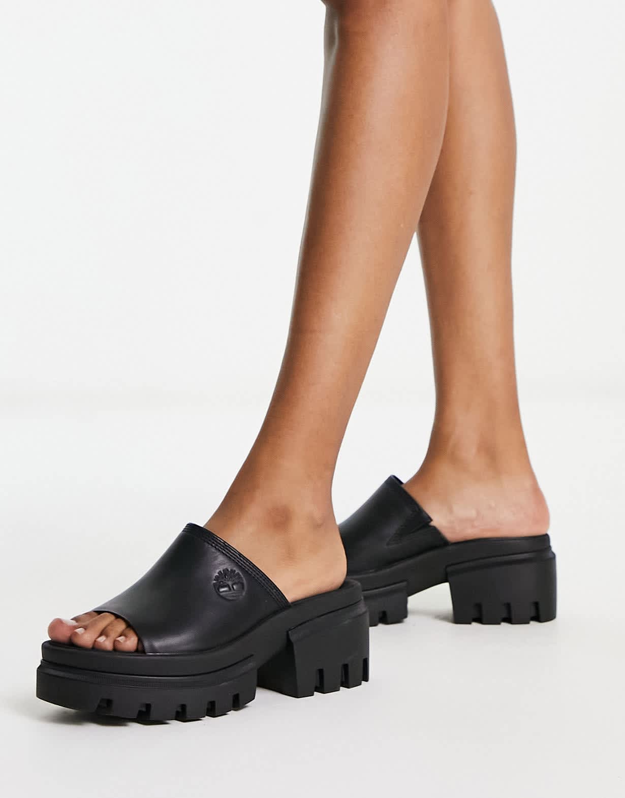 Timberland everleigh mule sandals in black full grain leather - ASOS Sample Sale EU Store