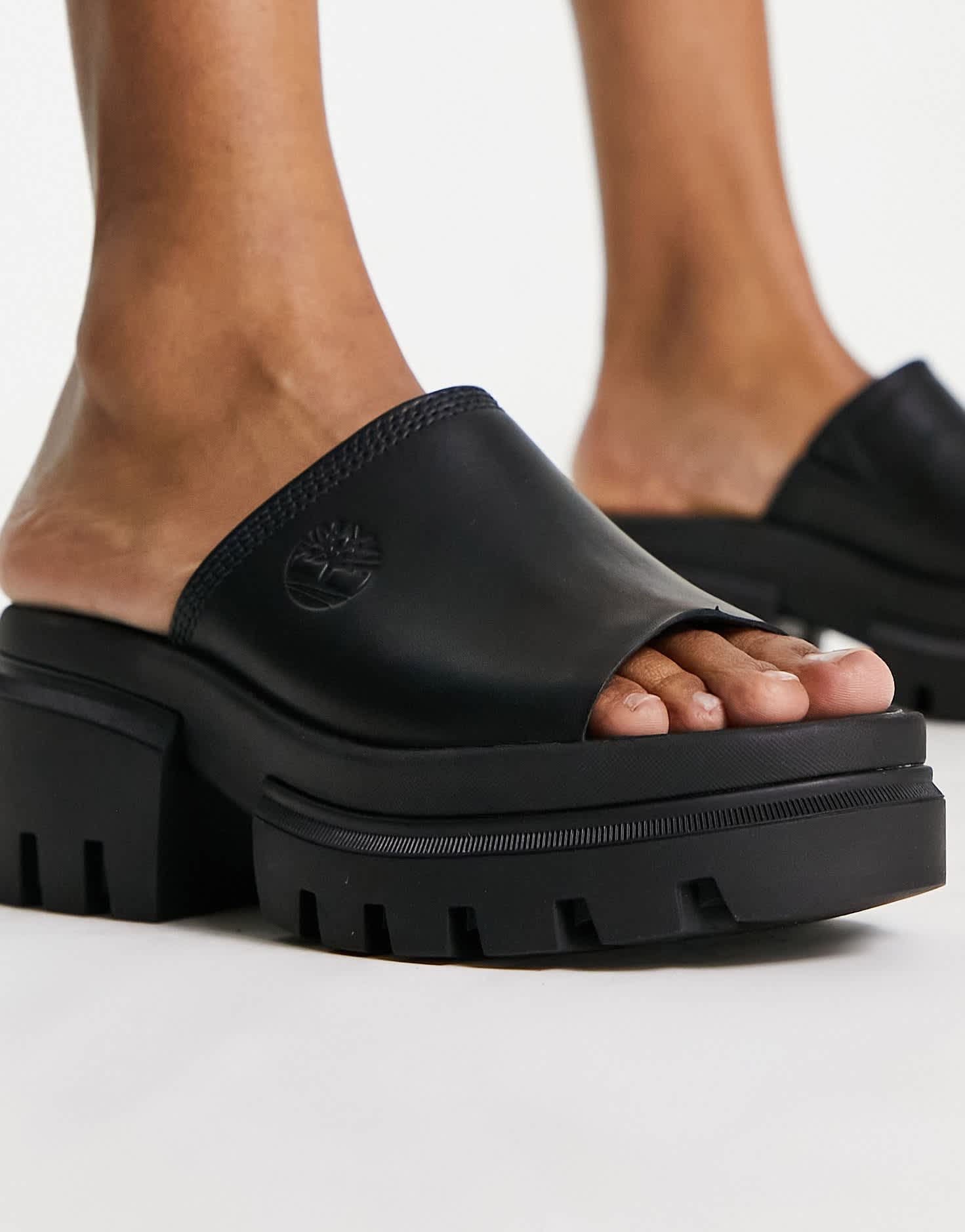 Timberland everleigh mule sandals in black full grain leather - ASOS Sample Sale EU Store