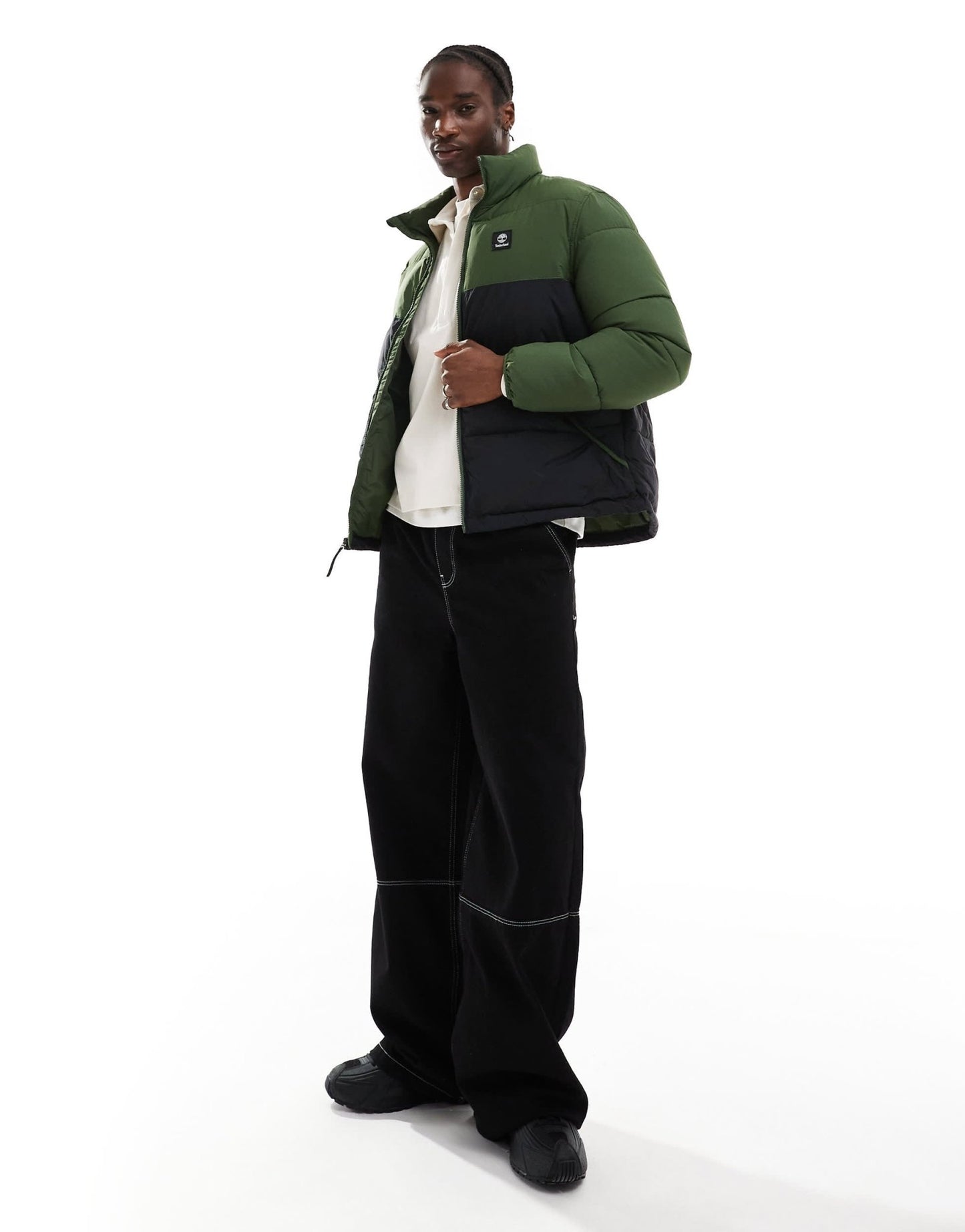 Timberland small logo puffer jacket in two tone green - ASOS Sample Sale EU Store