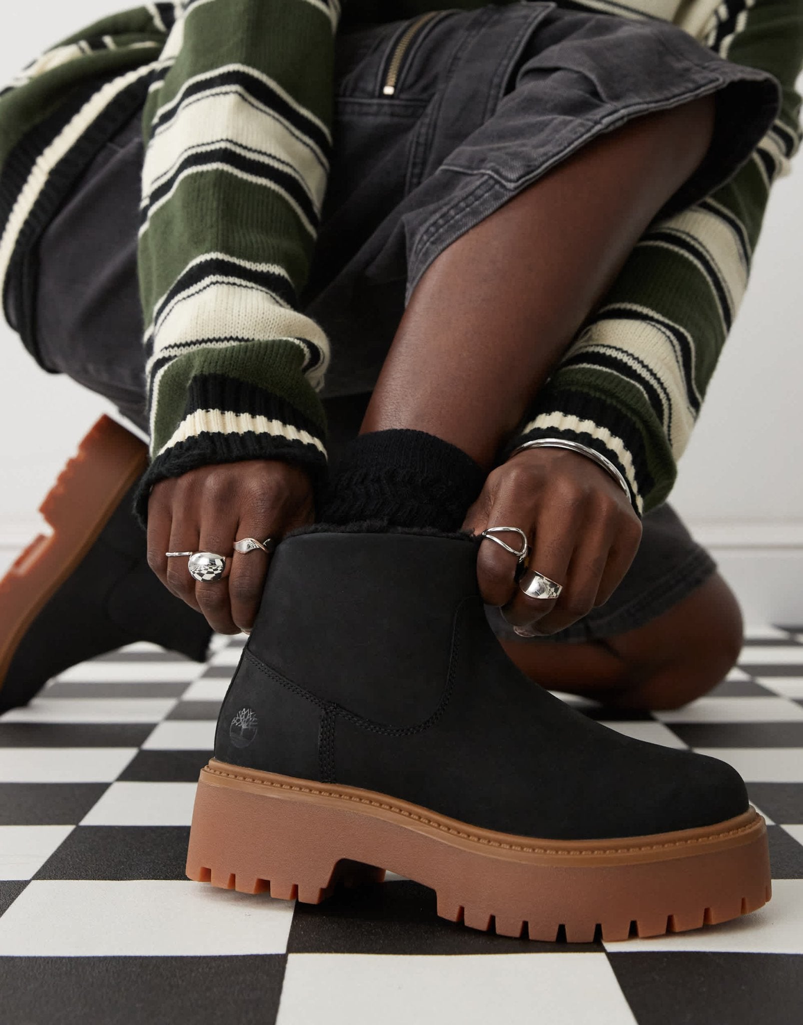 Timberland Stone Street elevated lined chelsea boots in black nubuck - ASOS Sample Sale EU Store