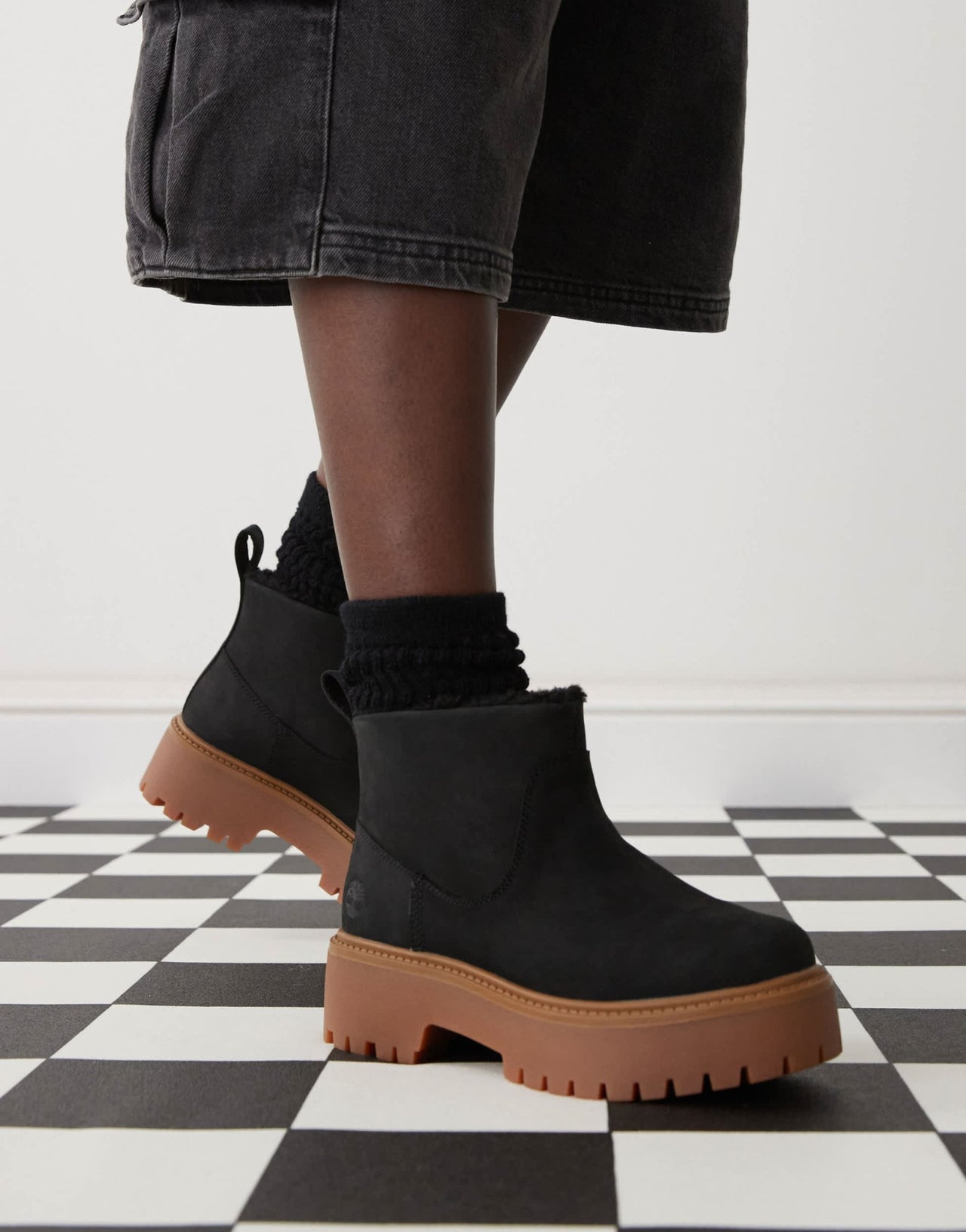 Timberland Stone Street elevated lined chelsea boots in black nubuck - ASOS Sample Sale EU Store