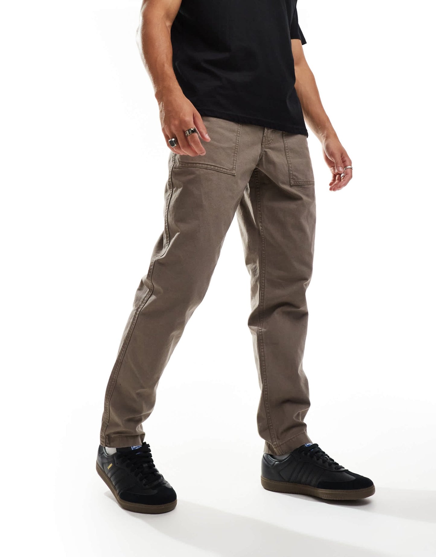 Timberland washed canvas regular fit workwear pants in brown - ASOS Sample Sale EU Store
