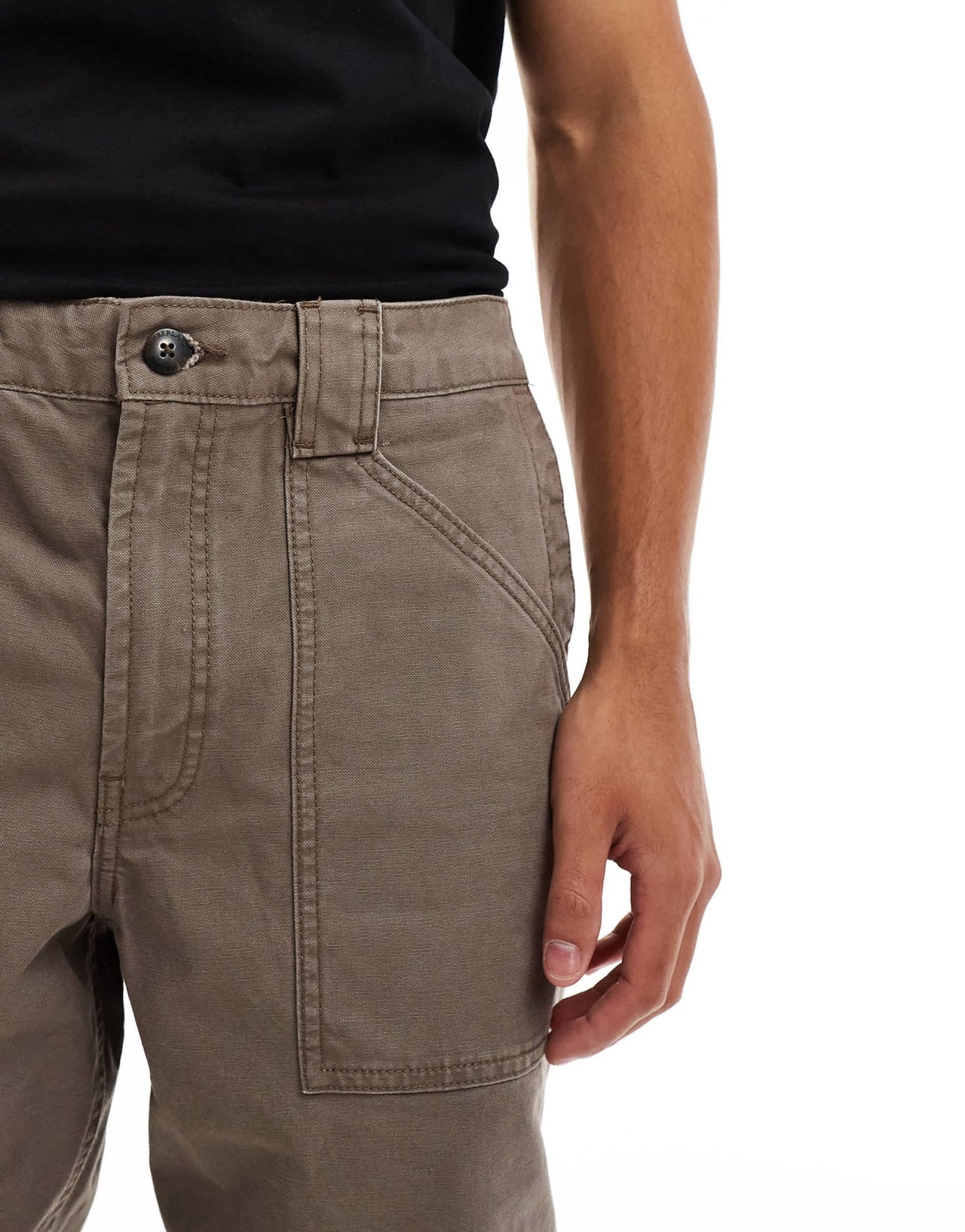 Timberland washed canvas regular fit workwear pants in brown - ASOS Sample Sale EU Store