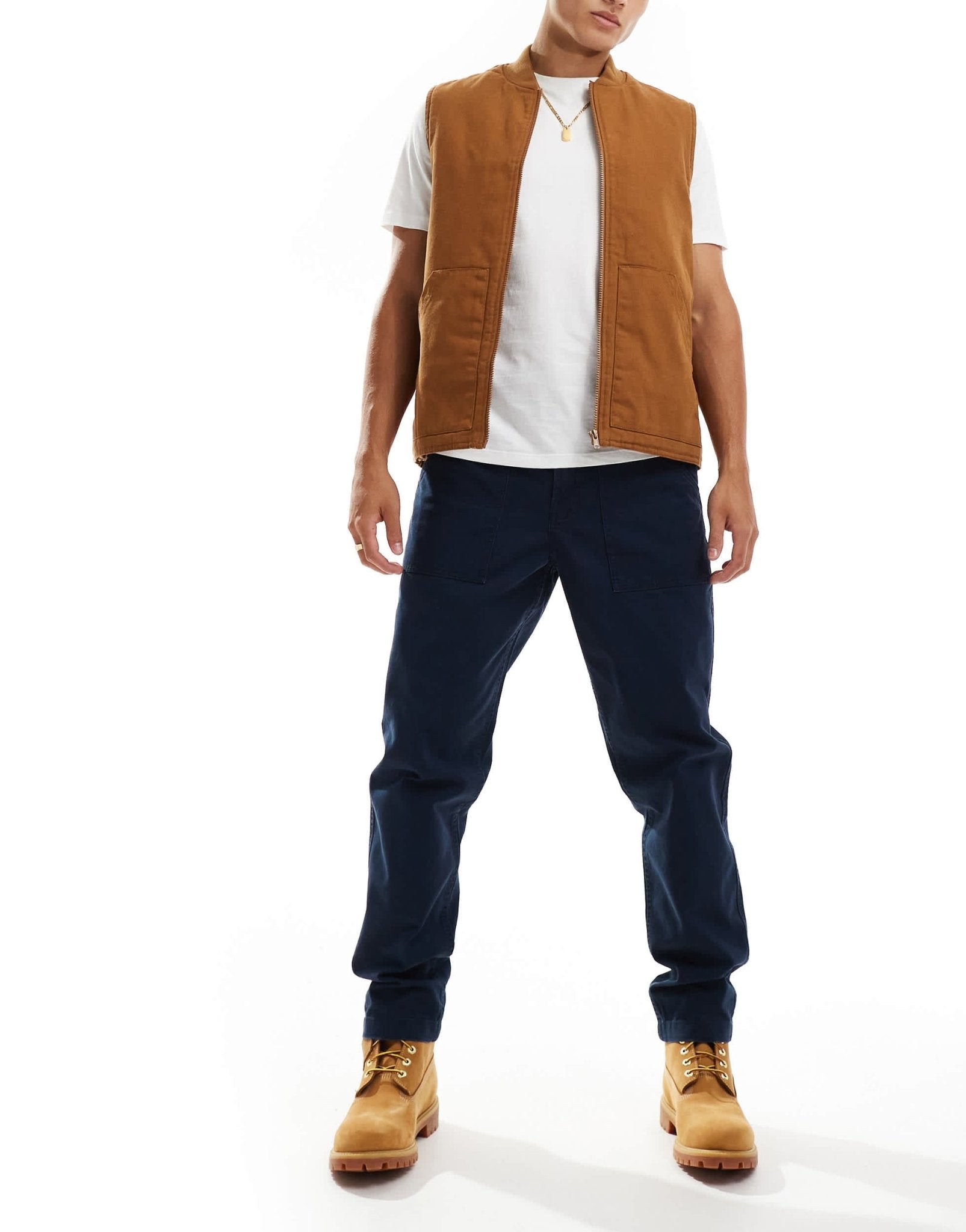 Timberland washed canvas regular fit workwear pants in navy - ASOS Sample Sale EU Store