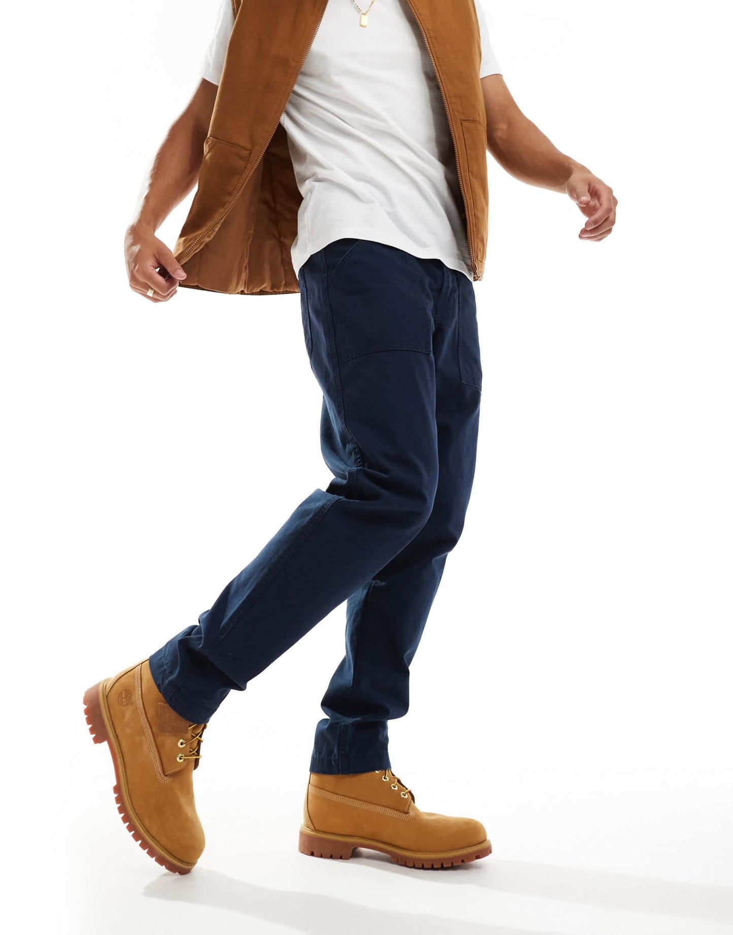 Timberland washed canvas regular fit workwear pants in navy - ASOS Sample Sale EU Store