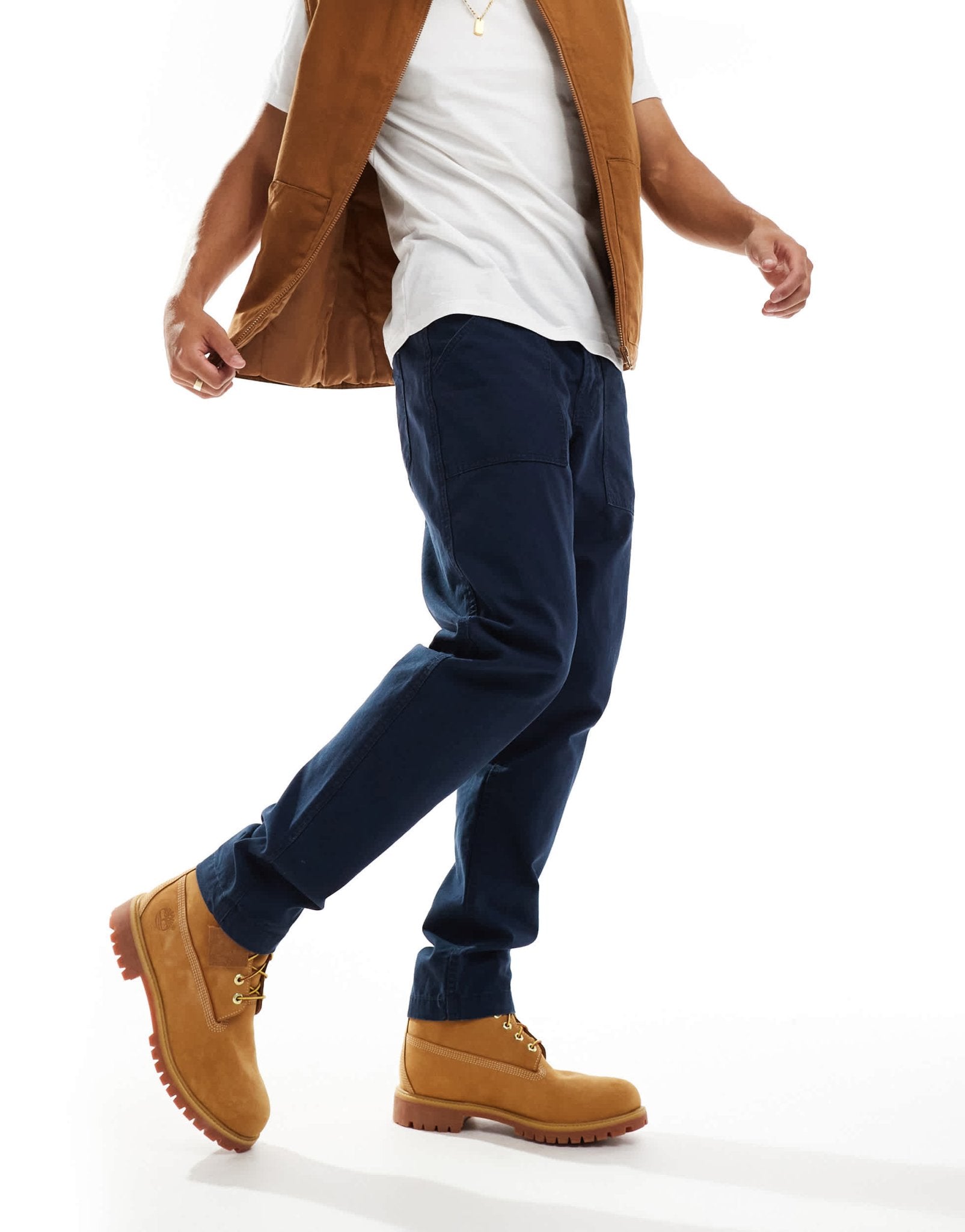 Timberland washed canvas regular fit workwear pants in navy - ASOS Sample Sale EU Store
