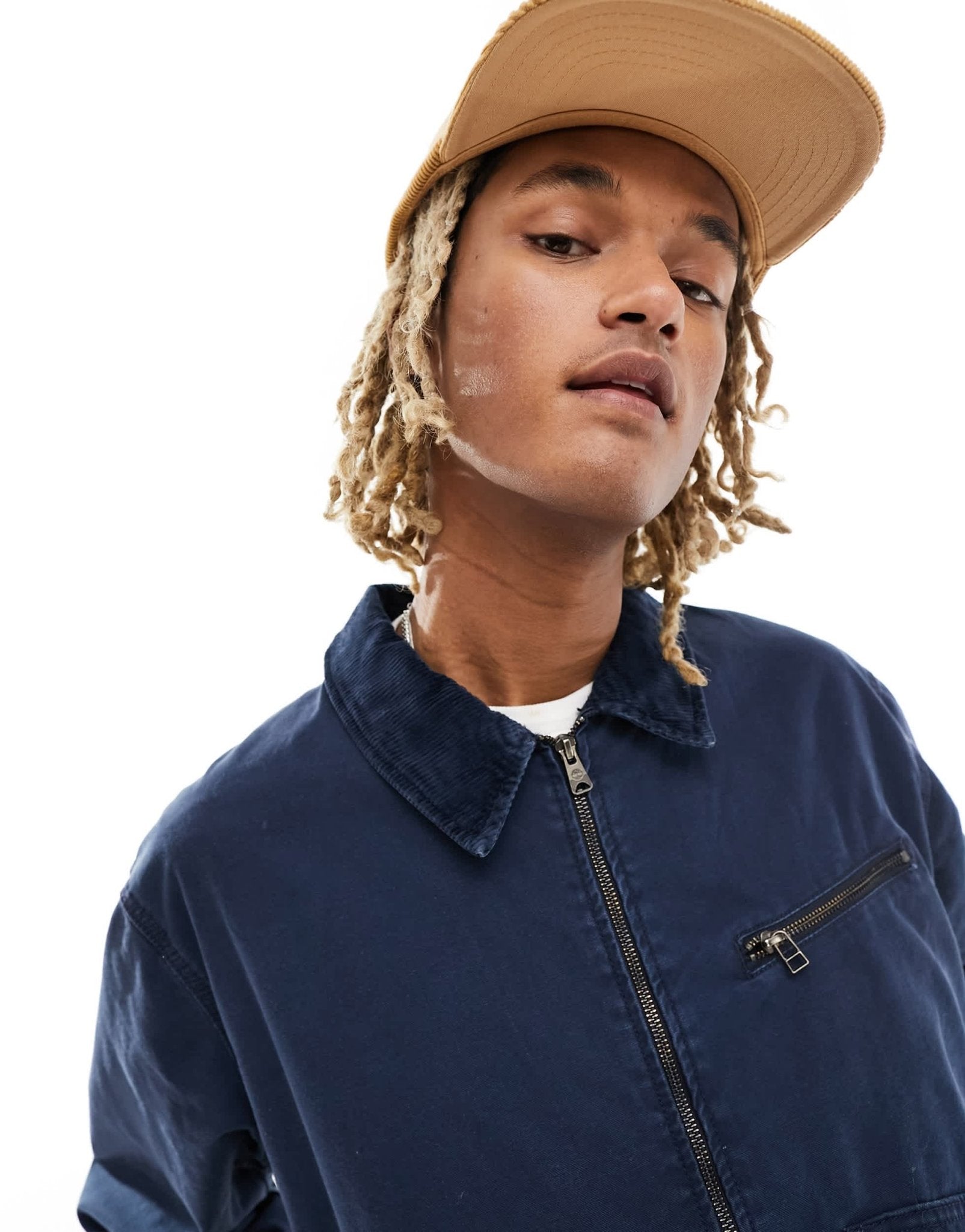 Timberland washed canvas zip jacket in navy - ASOS Sample Sale EU Store