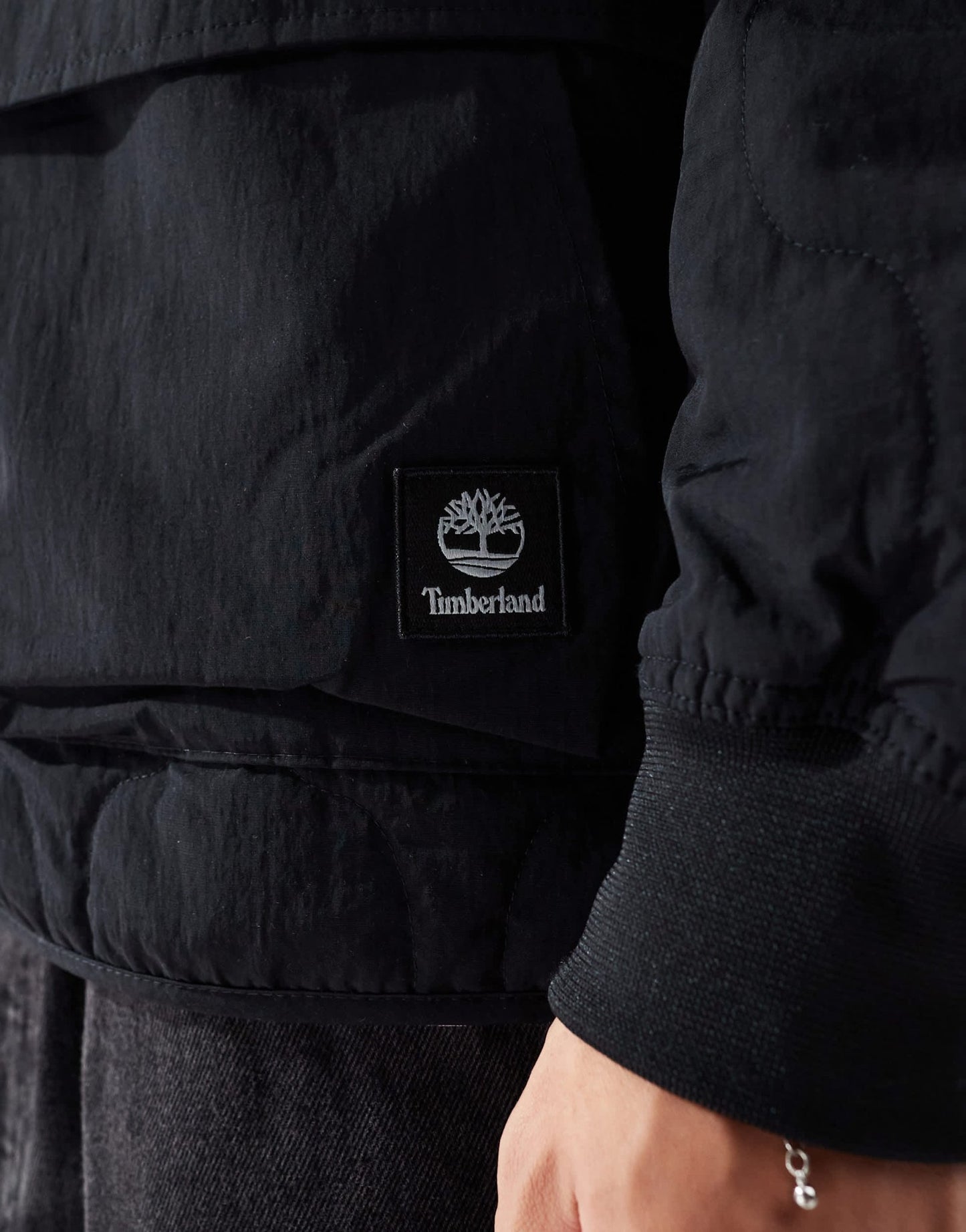 Timberland water repellent quilted bomber jacket in black - ASOS Sample Sale EU Store