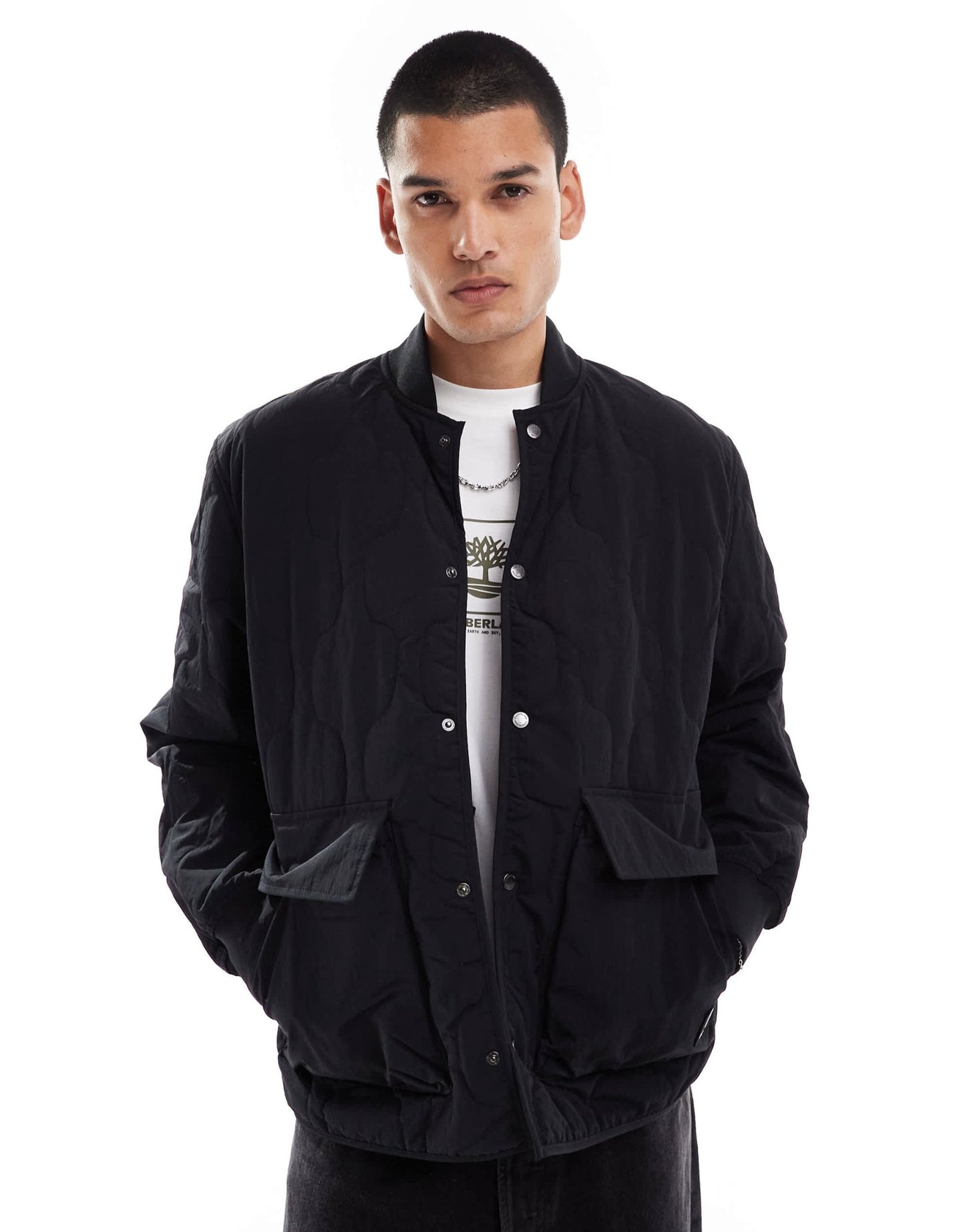Timberland water repellent quilted bomber jacket in black - ASOS Sample Sale EU Store