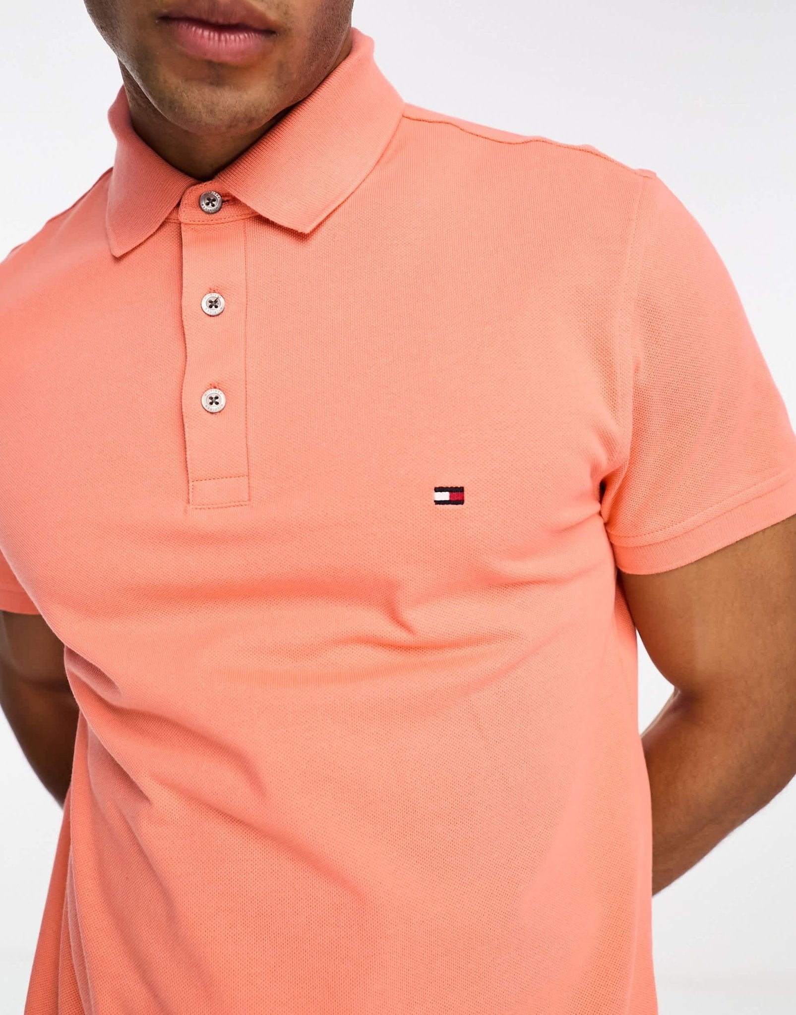 Tommy Hilfiger 1985 slim fit polo top in apricot - ASOS Sample Sale EU Store