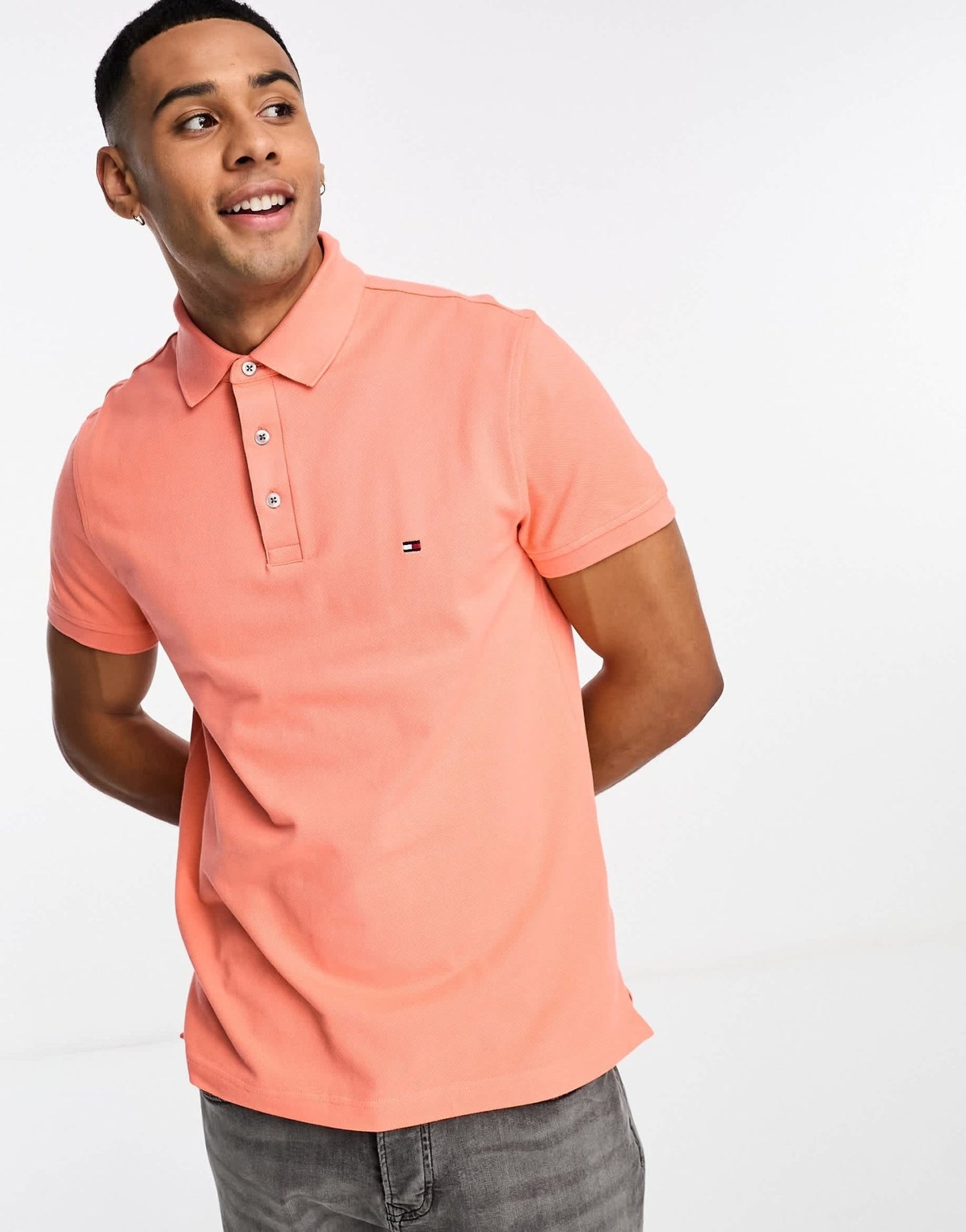 Tommy Hilfiger 1985 slim fit polo top in apricot - ASOS Sample Sale EU Store