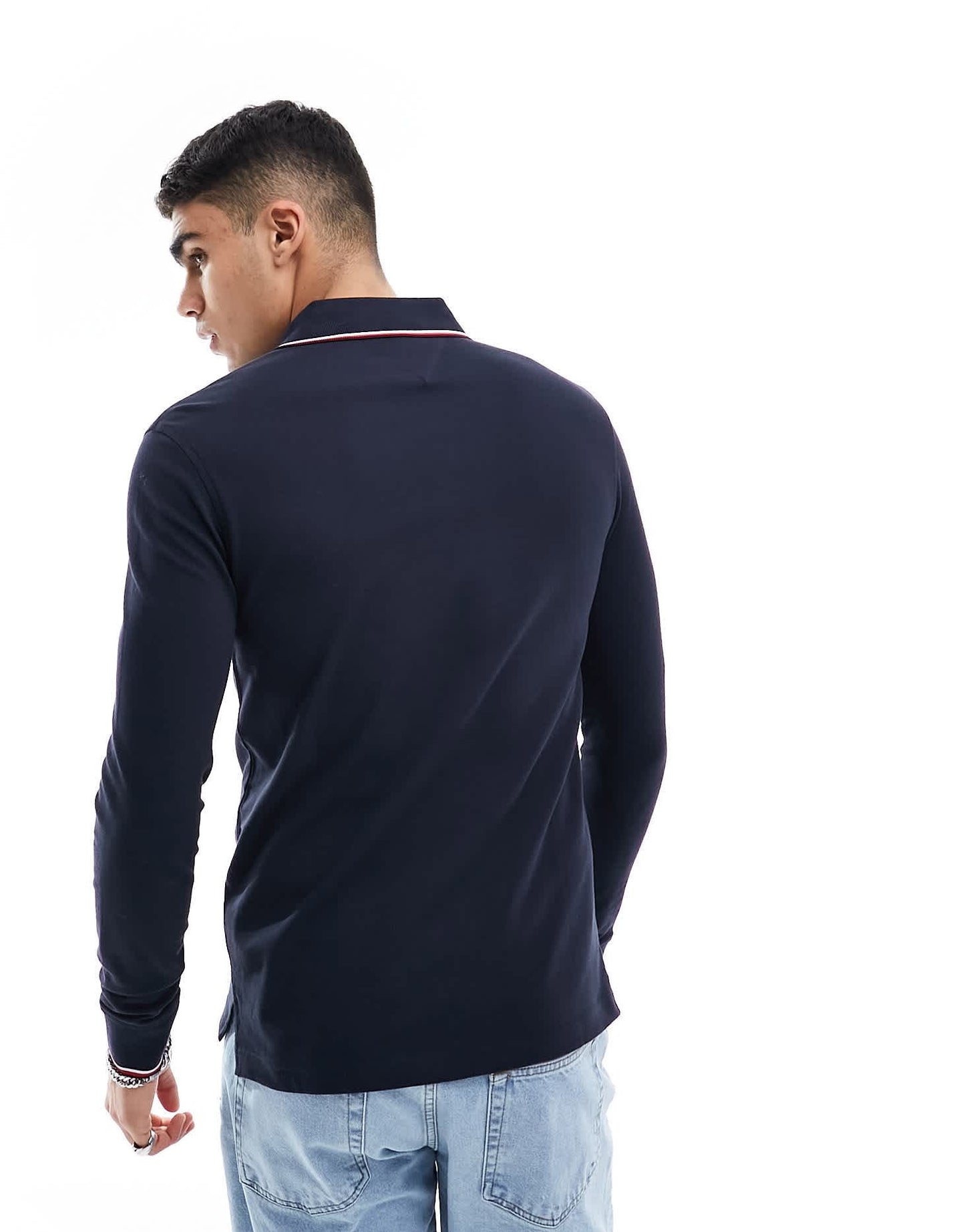 Tommy Hilfiger 1985 tipped slim long sleeve polo shirt in black - ASOS Sample Sale EU Store
