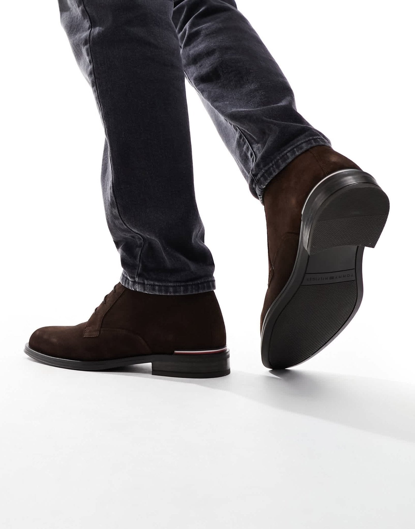 Tommy Hilfiger core suede leather boots in cocoa - ASOS Sample Sale EU Store