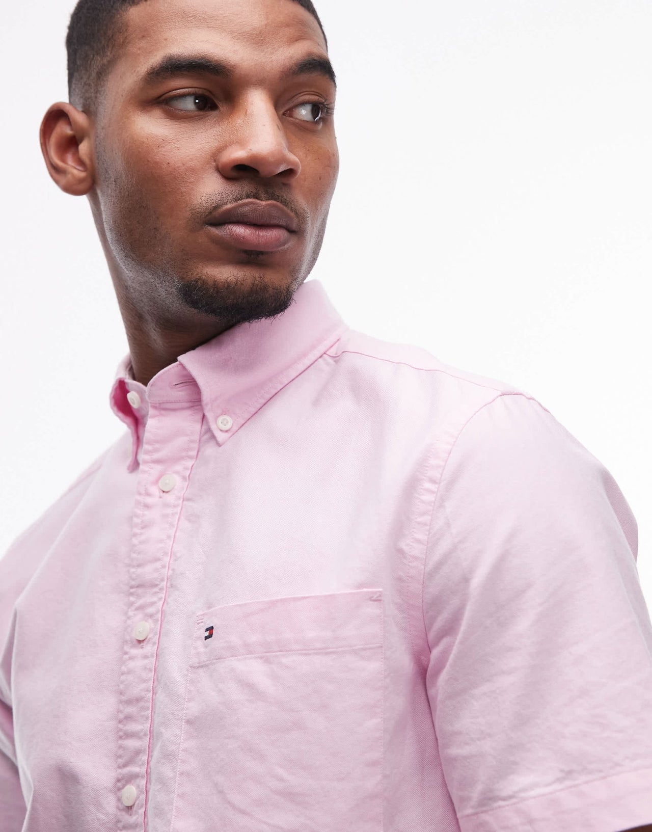 Tommy Hilfiger heritage oxford short sleeve shirt in pale pink - ASOS Sample Sale EU Store