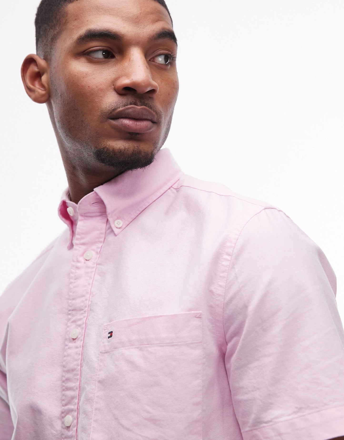 Tommy Hilfiger heritage oxford short sleeve shirt in pale pink - ASOS Sample Sale EU Store
