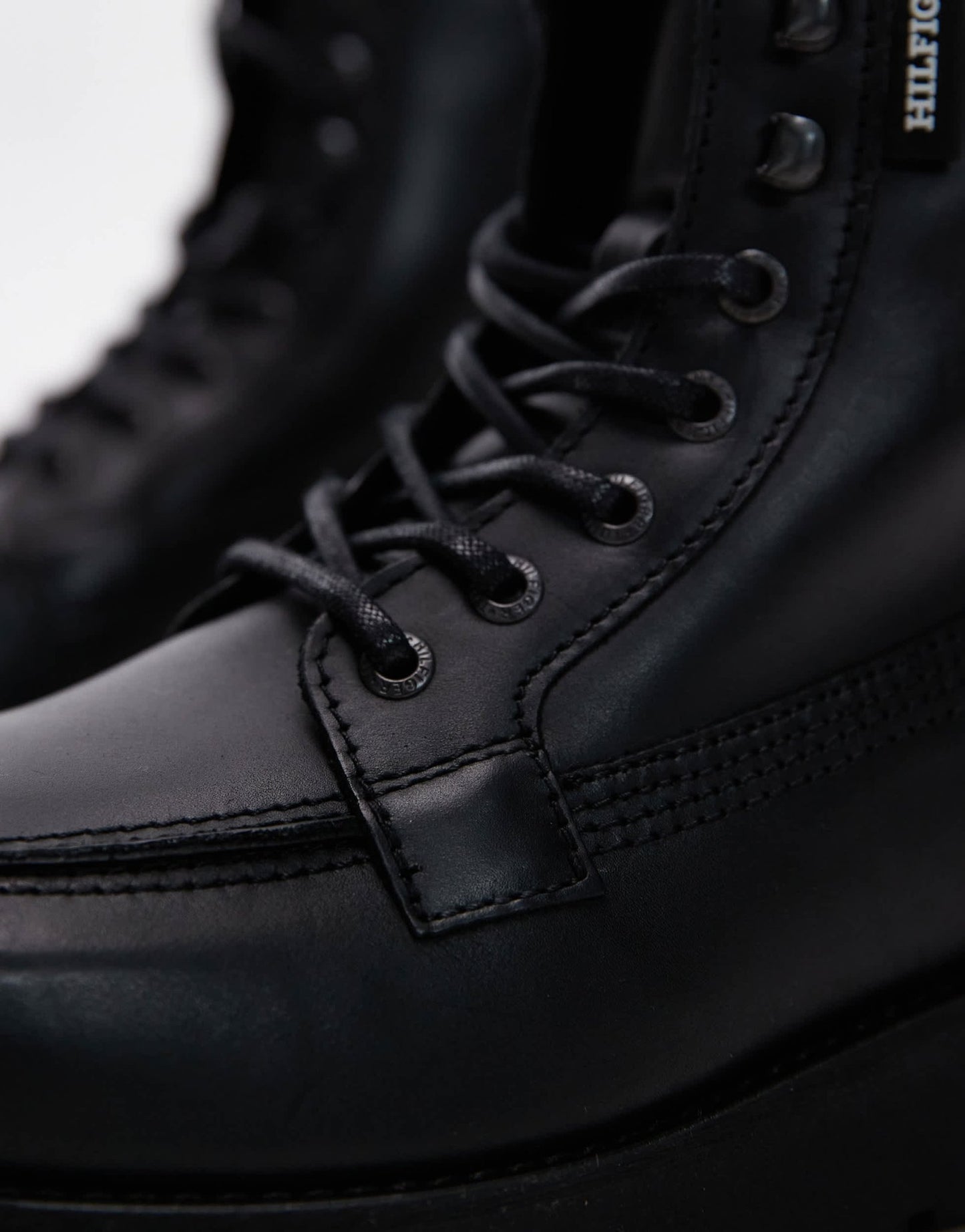 Tommy Hilfiger lace up leather boots in black - ASOS Sample Sale EU Store