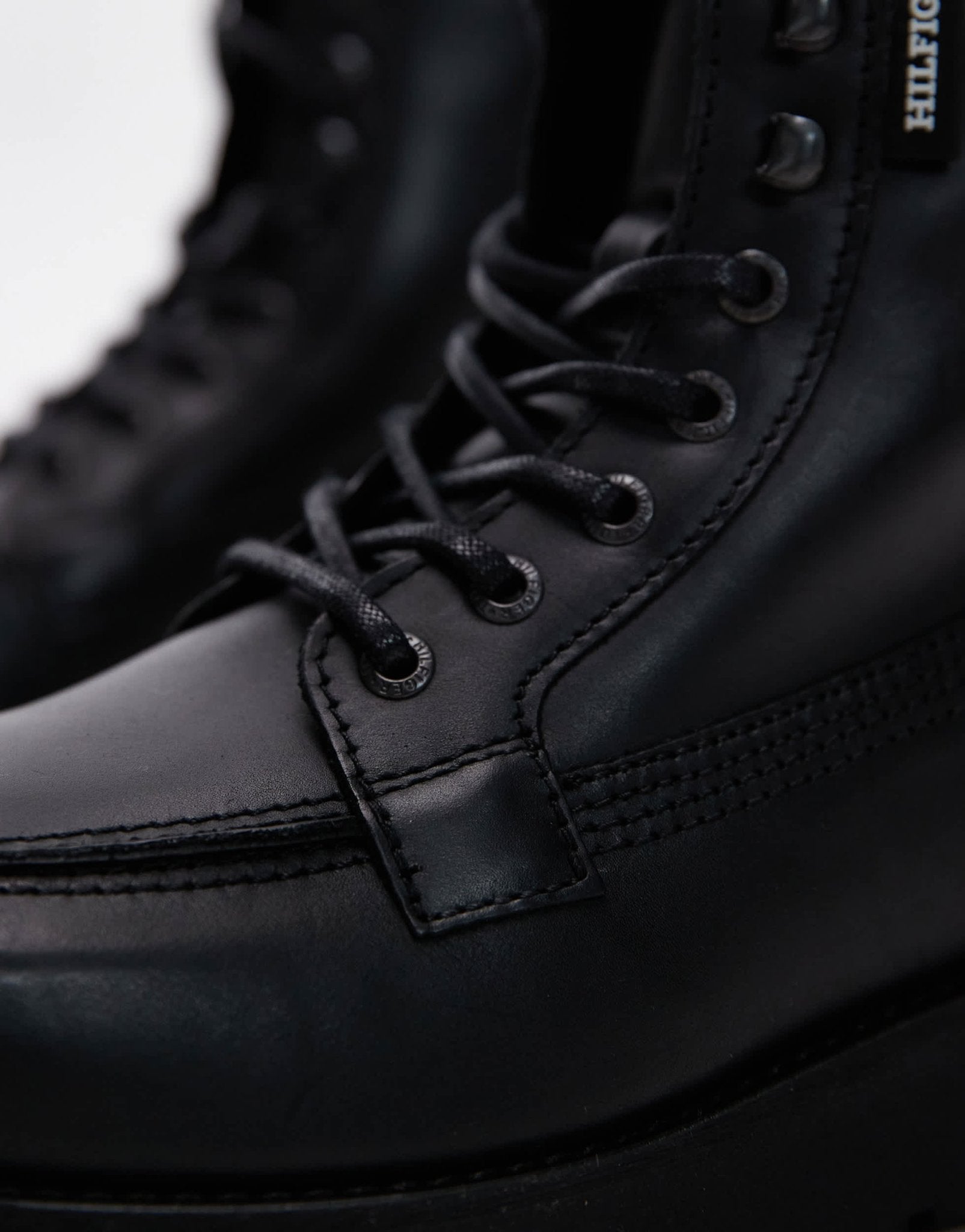 Tommy Hilfiger lace up leather boots in black - ASOS Sample Sale EU Store